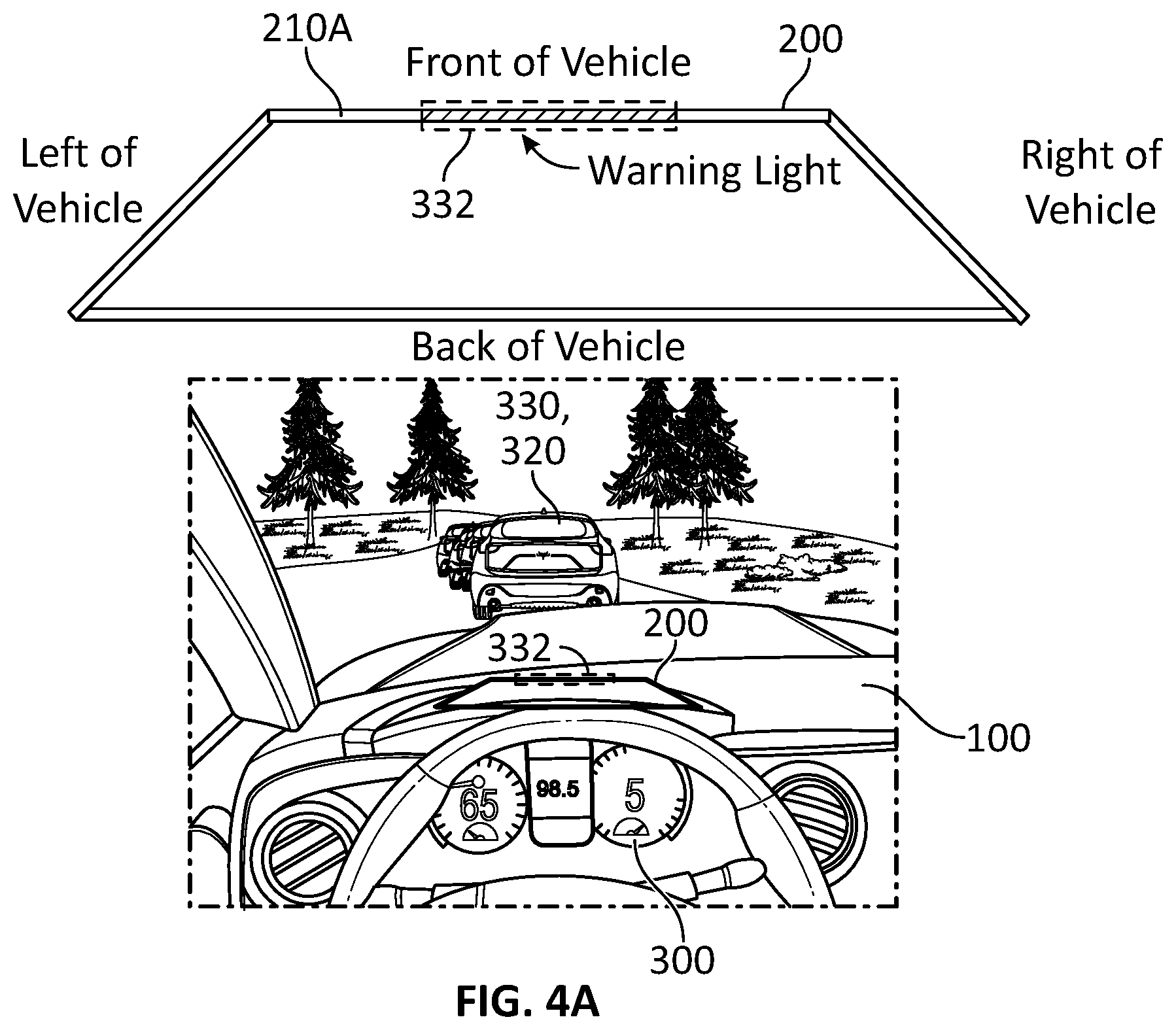 Patent US12097870 Figure 5 – Intuitive two-dimensional warning indicator systems and methods