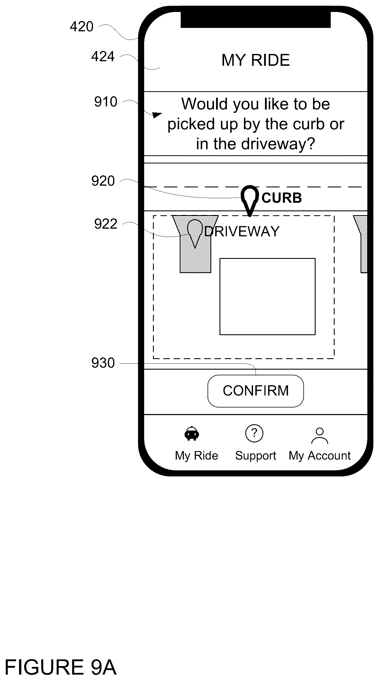 Patent US12097876 Figure 10 – Driveway pullovers for autonomous vehicles