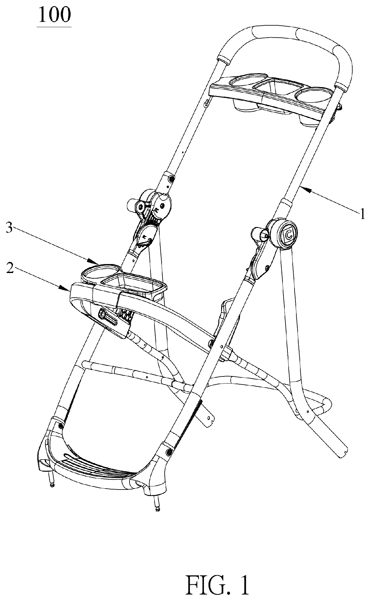 Patent US12097896 Figure 1 – Stroller