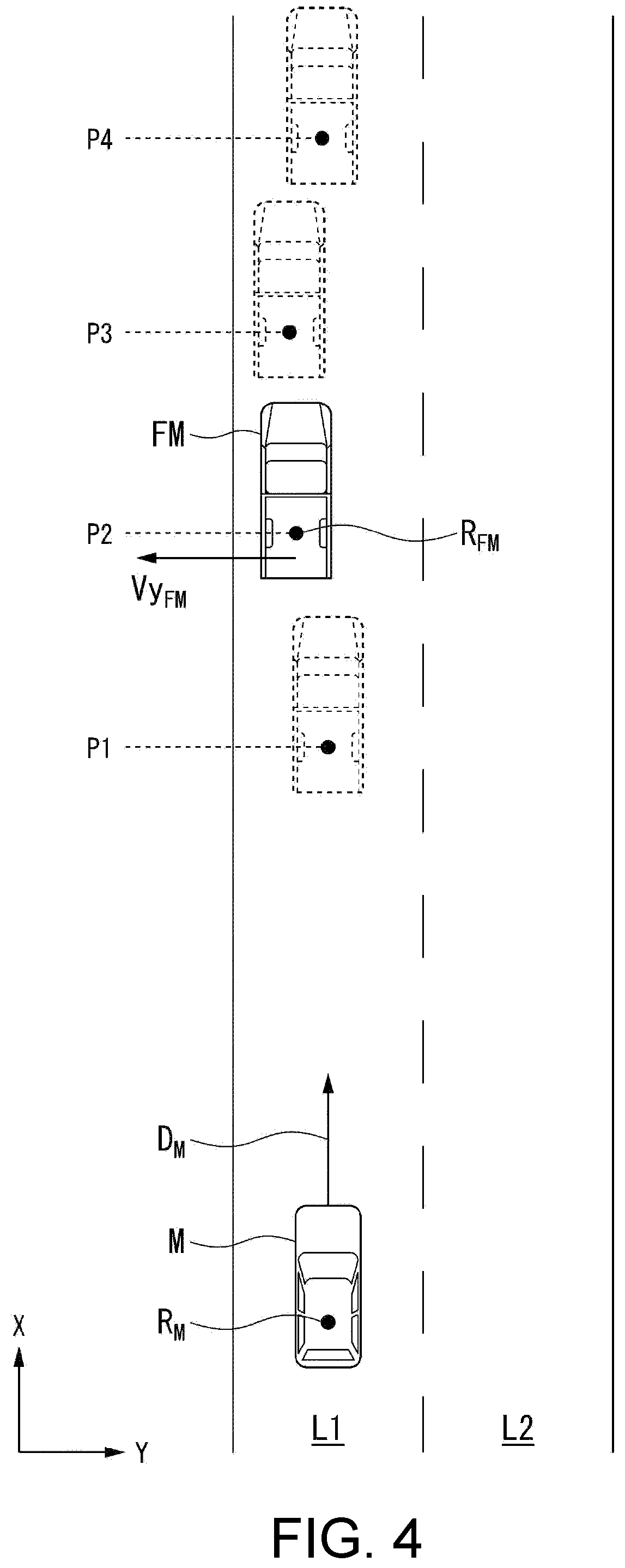 Patent US12097900 Figure 4 – Vehicle control device, vehicle control method, and non-transitory computer-readable recording medium recording program
