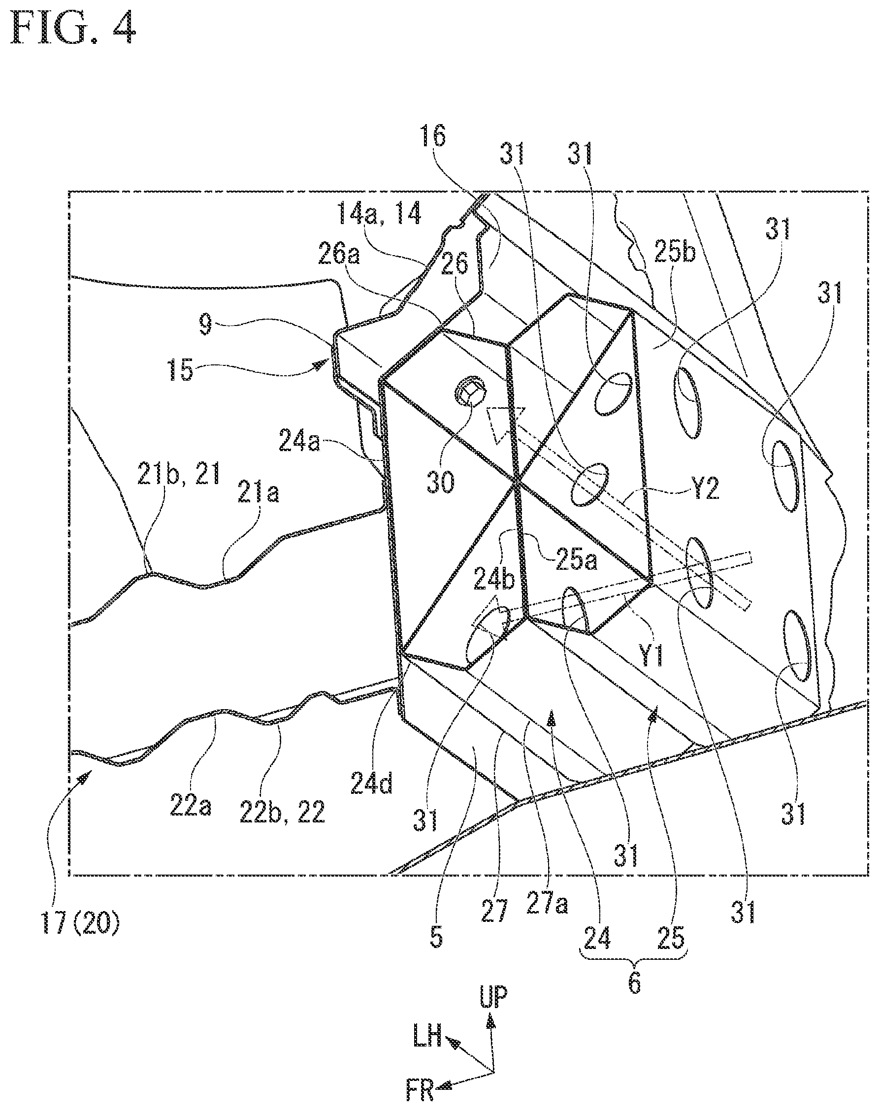 Patent US12097902 Figure 4 – Vehicle rear portion structure