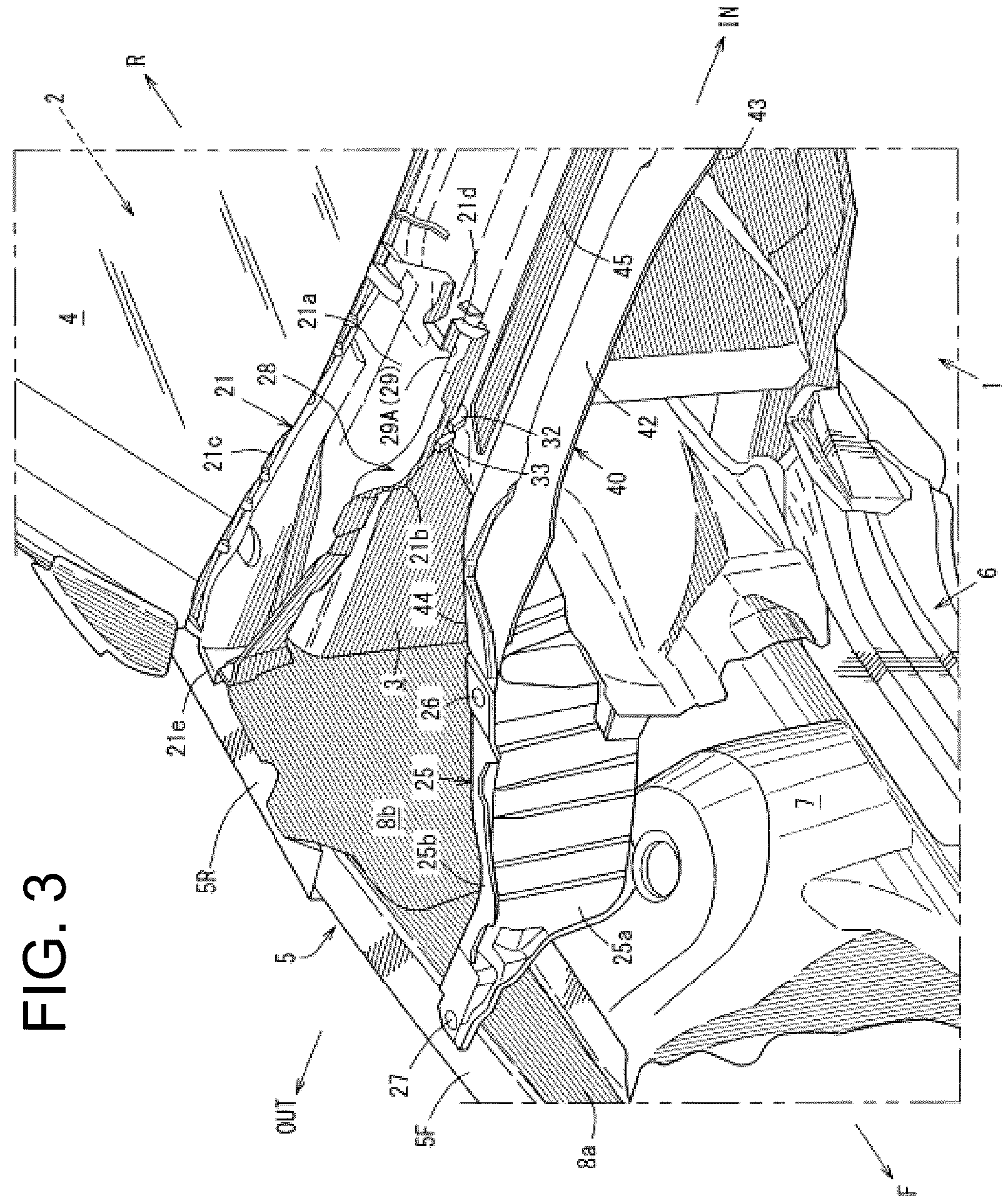 Patent US12097904 Figure 3 – Front structure of vehicle