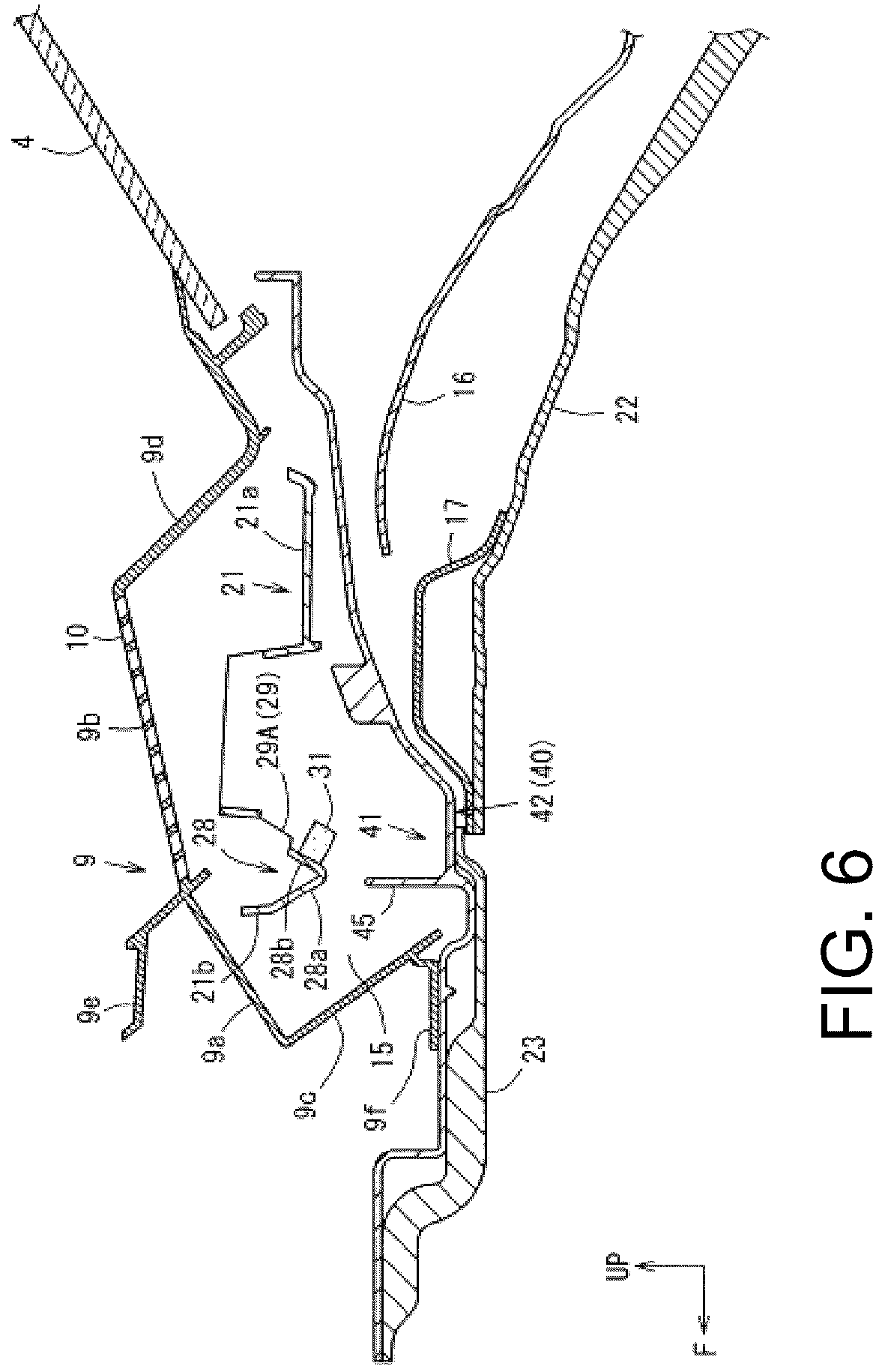 Patent US12097904 Figure 6 – Front structure of vehicle