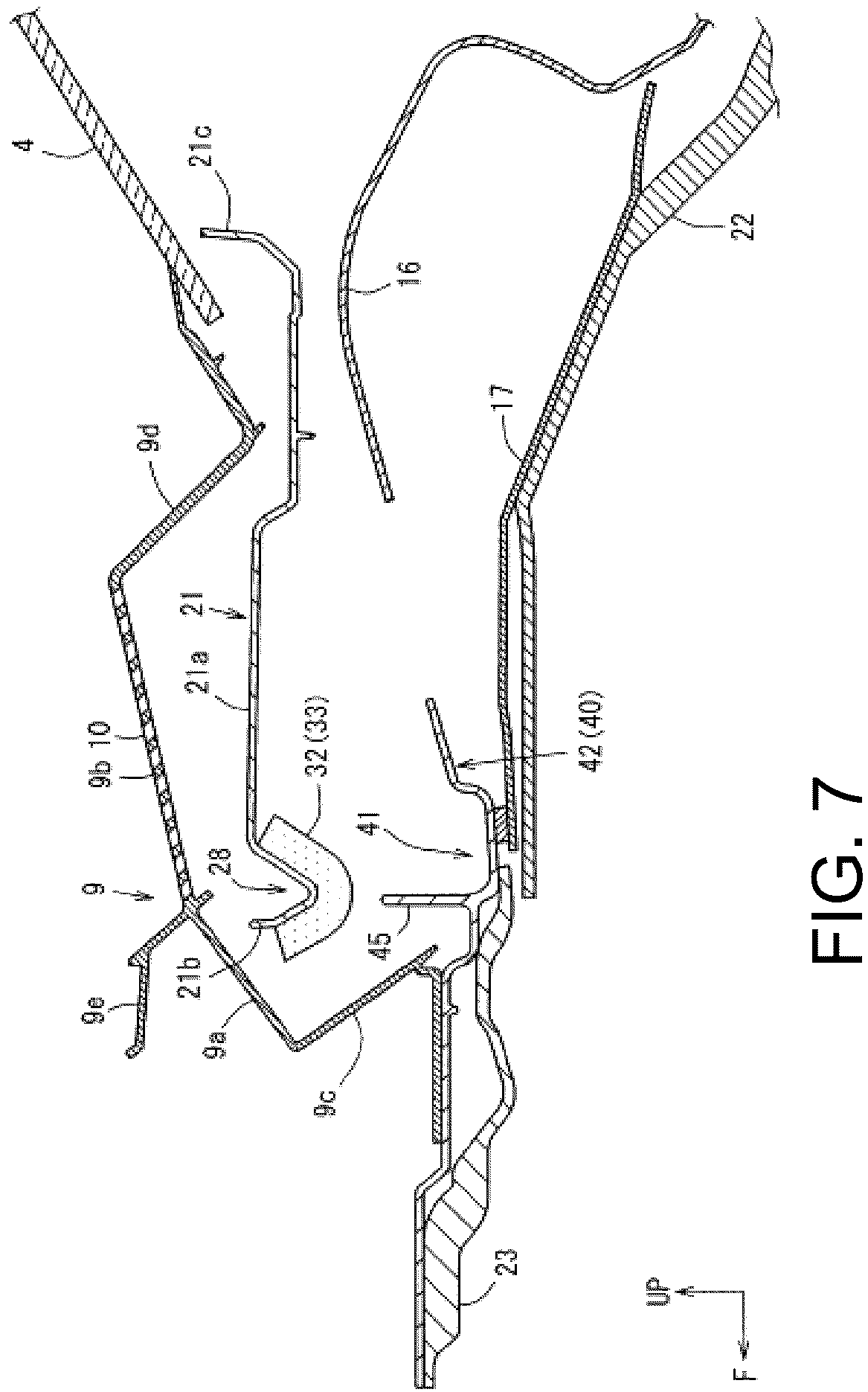 Patent US12097904 Figure 7 – Front structure of vehicle
