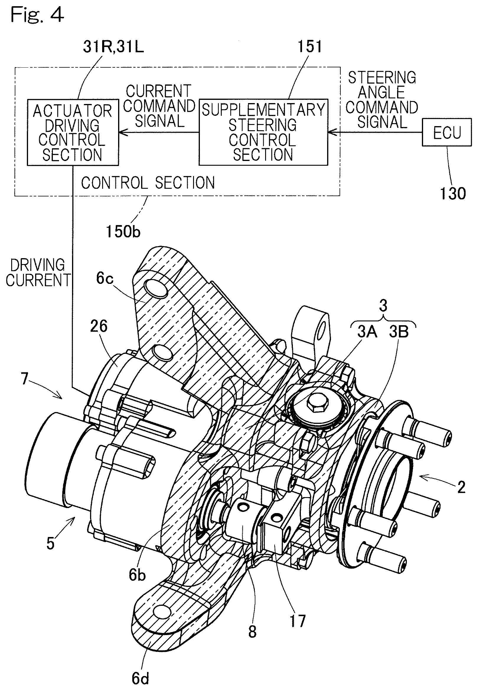 Patent US12097911 Figure 4 – Steering system and vehicle equipped with same
