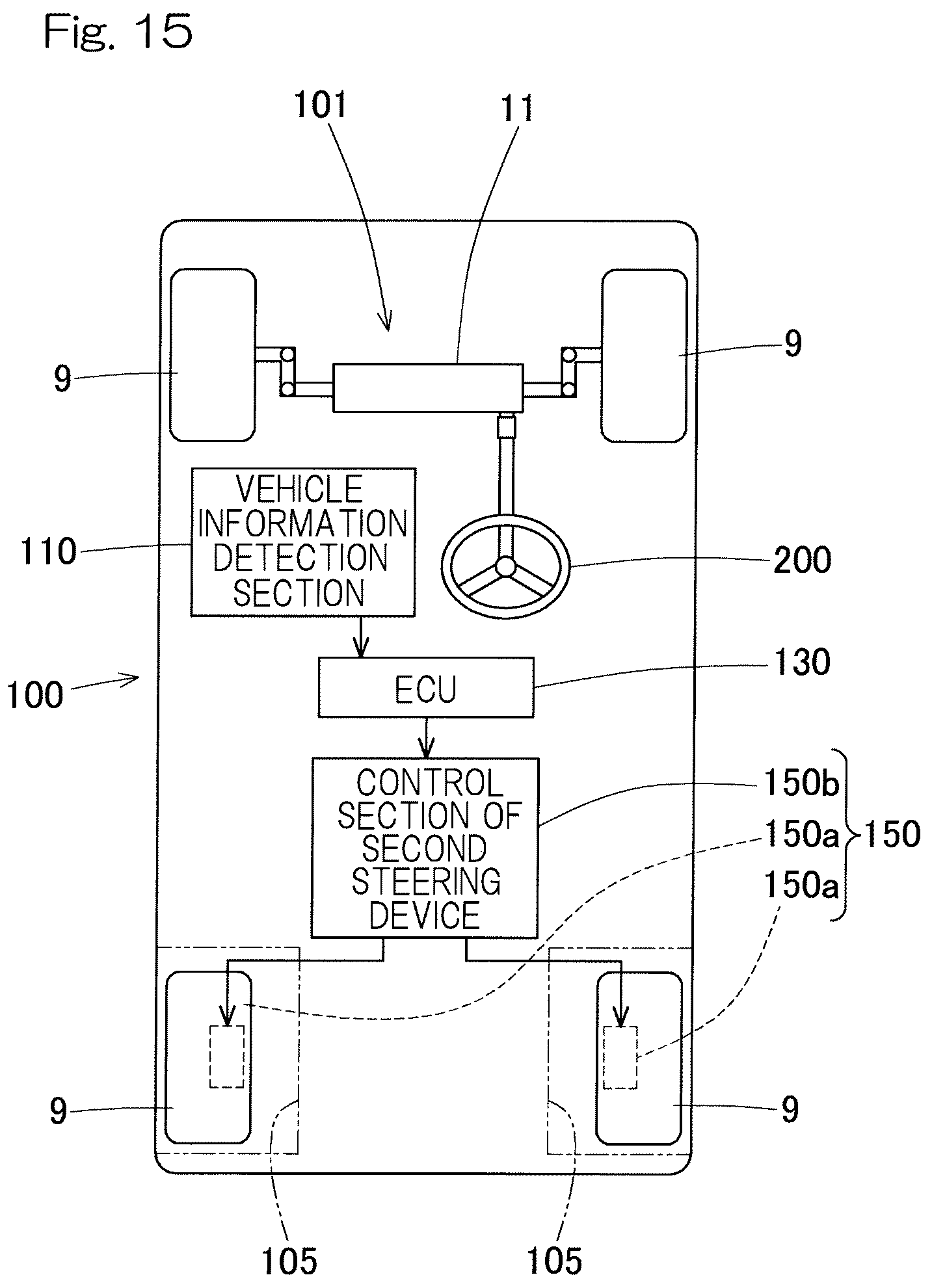 Patent US12097911 Figure 13 – Steering system and vehicle equipped with same