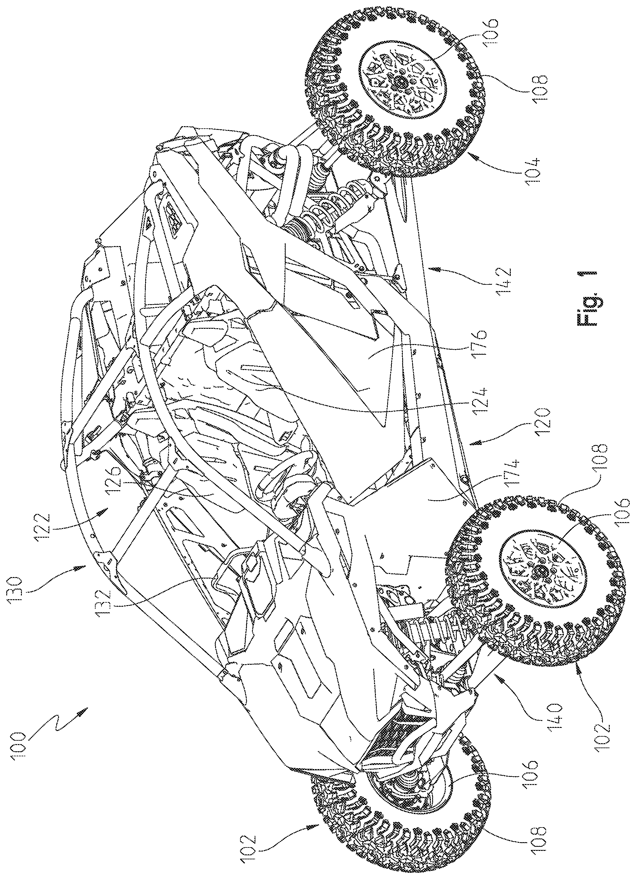 Patent US12097913 Figure 1 – Vehicle steering systems and methods