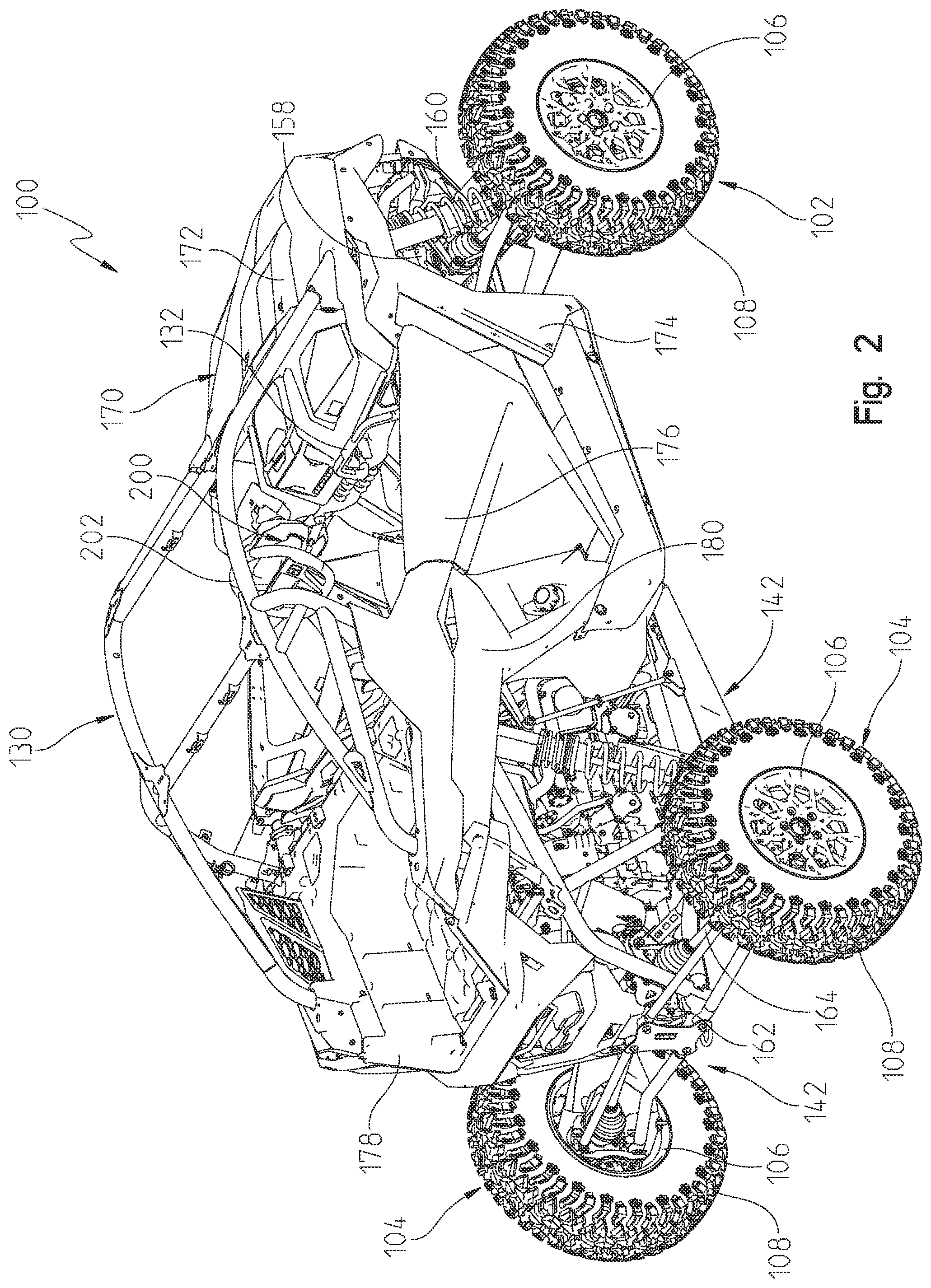 Patent US12097913 Figure 2 – Vehicle steering systems and methods