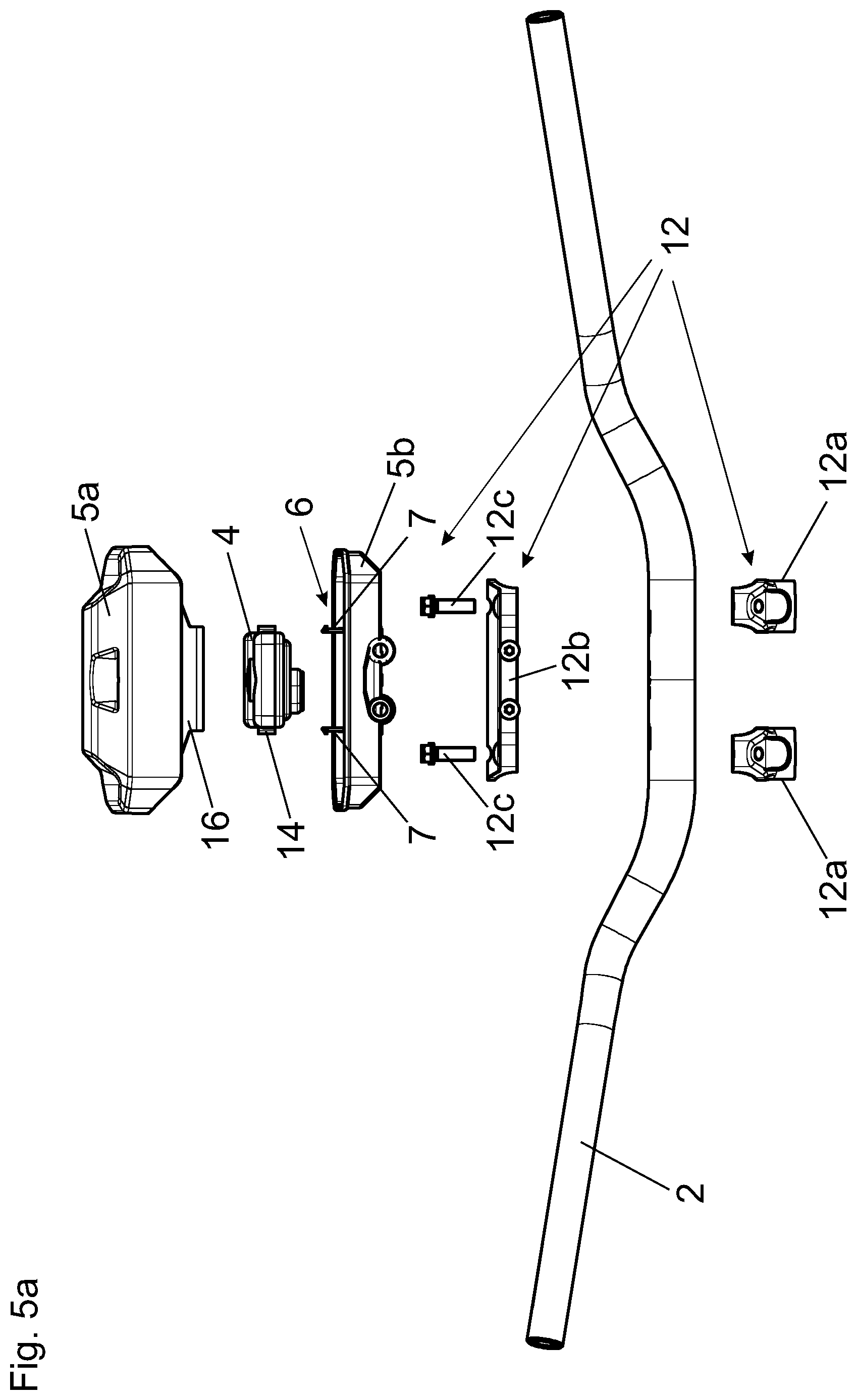 Patent US12097922 Figure 7 – Motorcycle with handlebar protector