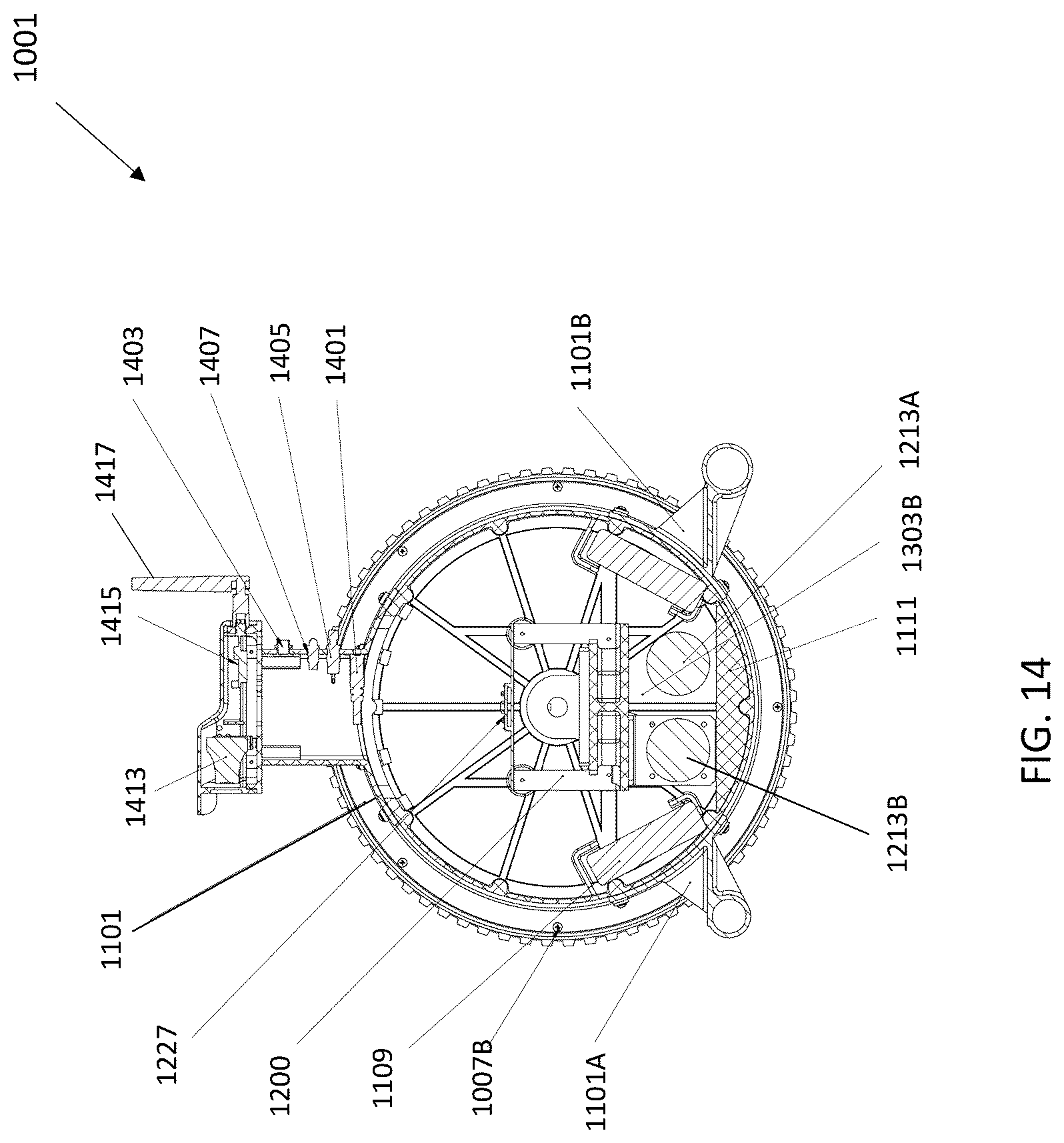 Patent US12097925 Figure 14 – Pendulum-driven unmanned vehicle