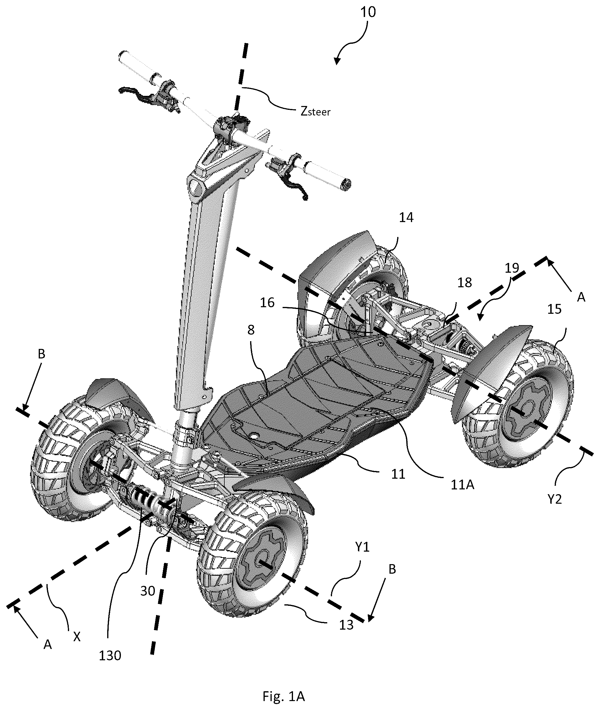 Patent US12097926 Figure 1 – Knuckle assembly for use with a wheel suspension system, a wheel suspension system and vehicle including the same