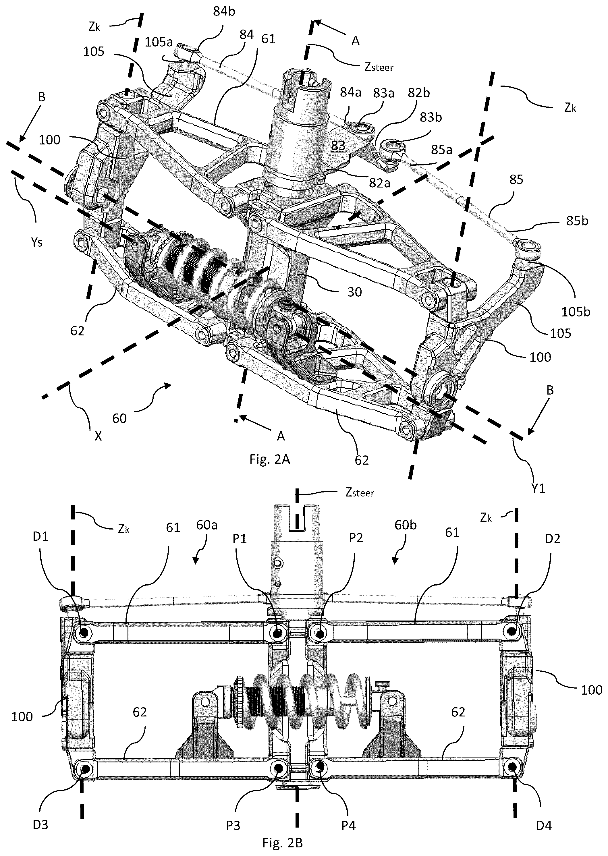 Patent US12097926 Figure 5 – Knuckle assembly for use with a wheel suspension system, a wheel suspension system and vehicle including the same