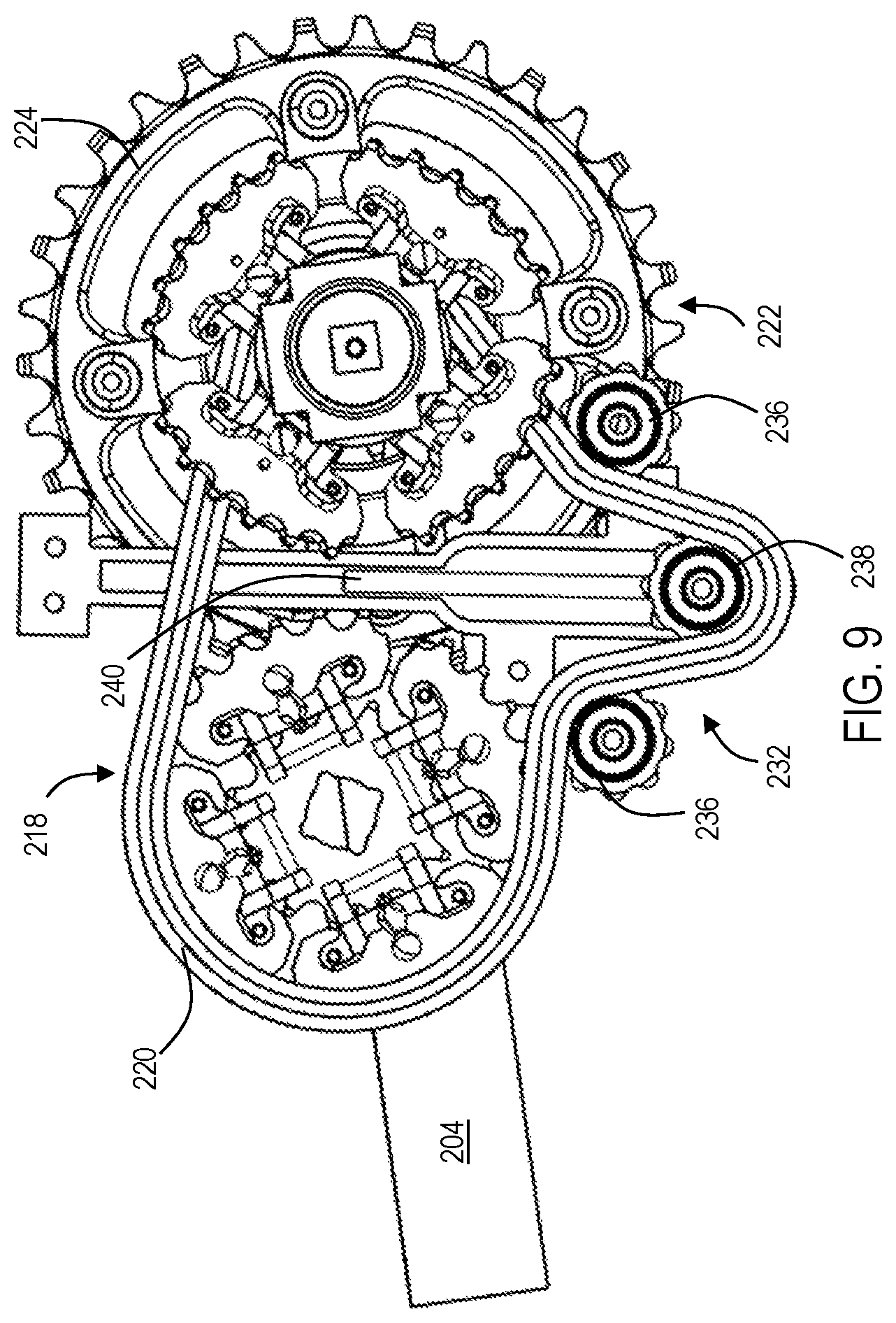 Patent US12097929 Figure 6 – Bicycle gearbox having segmented sprockets