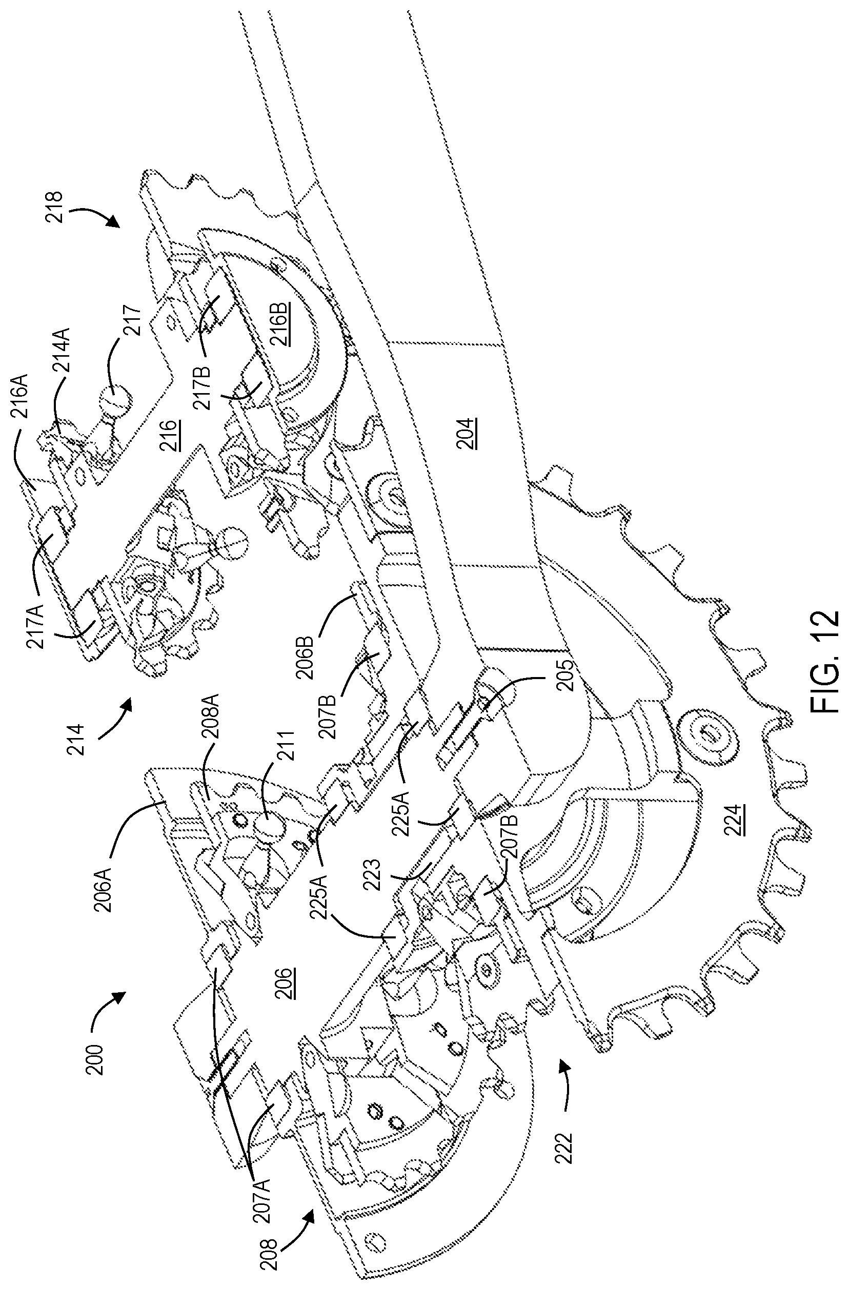 Patent US12097929 Figure 9 – Bicycle gearbox having segmented sprockets