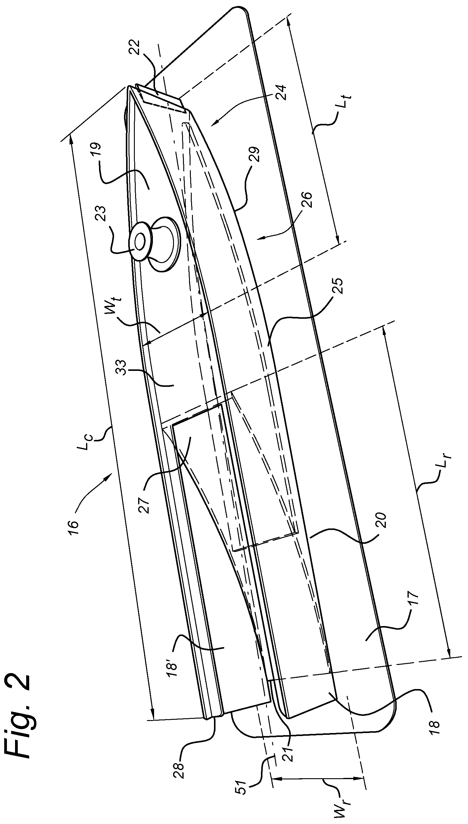 Patent US12097931 Figure 2 – Air release unit with diverging side walls