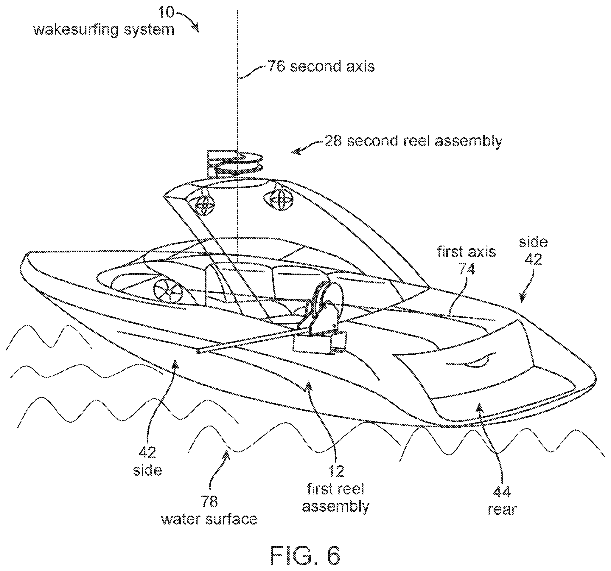 Patent US12097933 Figure 6 – Wakesurfing systems and methods