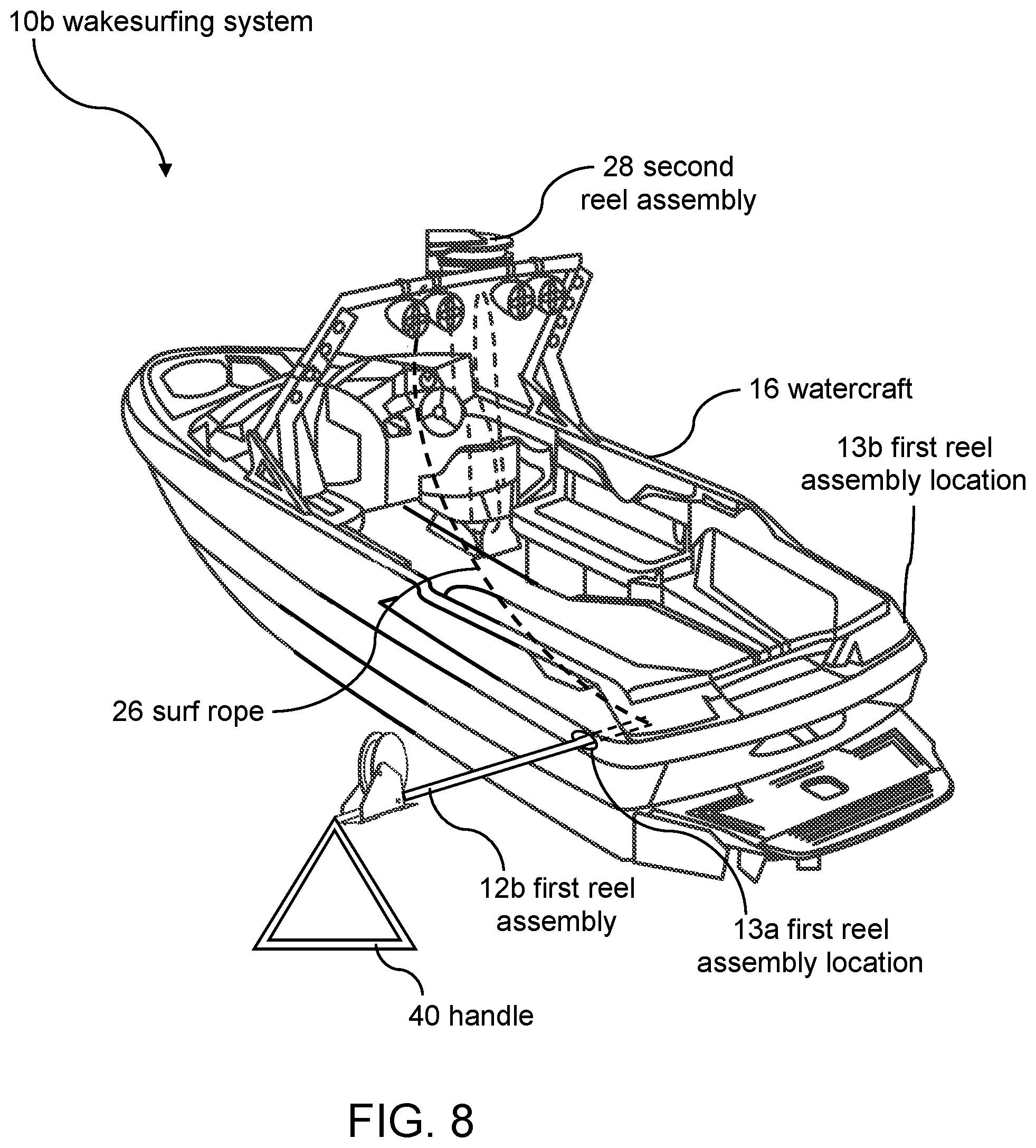Patent US12097933 Figure 8 – Wakesurfing systems and methods