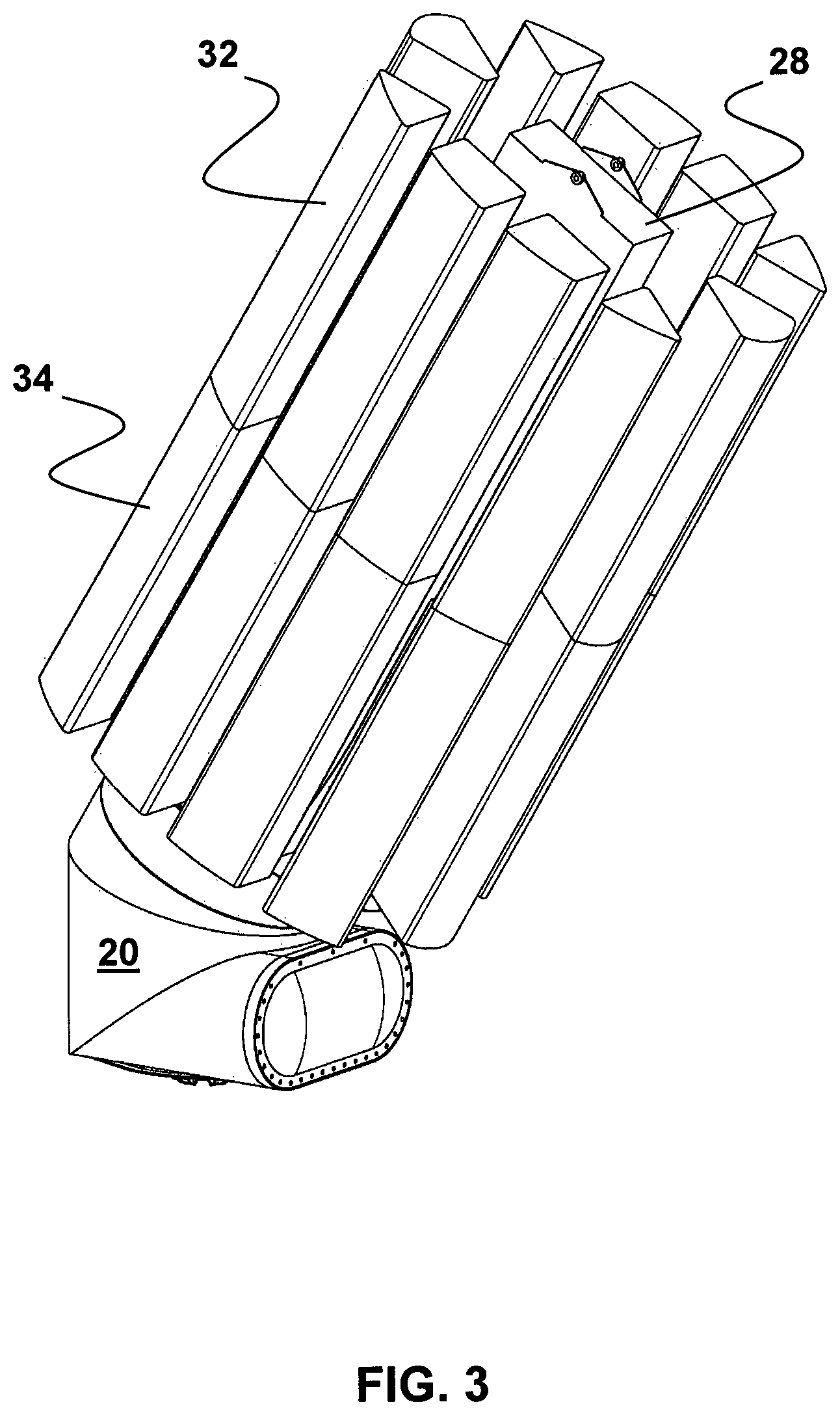 Patent US12097934 Figure 3 – Wind turbine comprising a floating foundation having a plurality of buoyancy bodies
