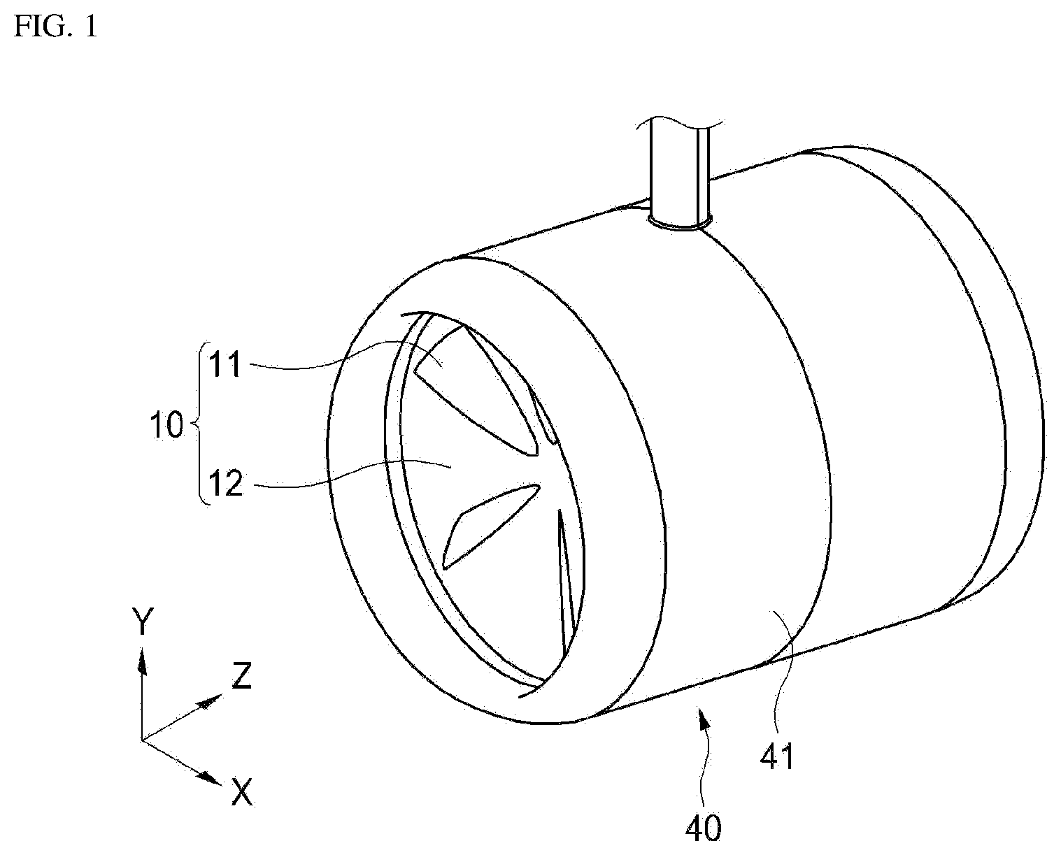 Patent US12097940 Figure 1 – High efficiency rotating equipment having contra-rotating propeller