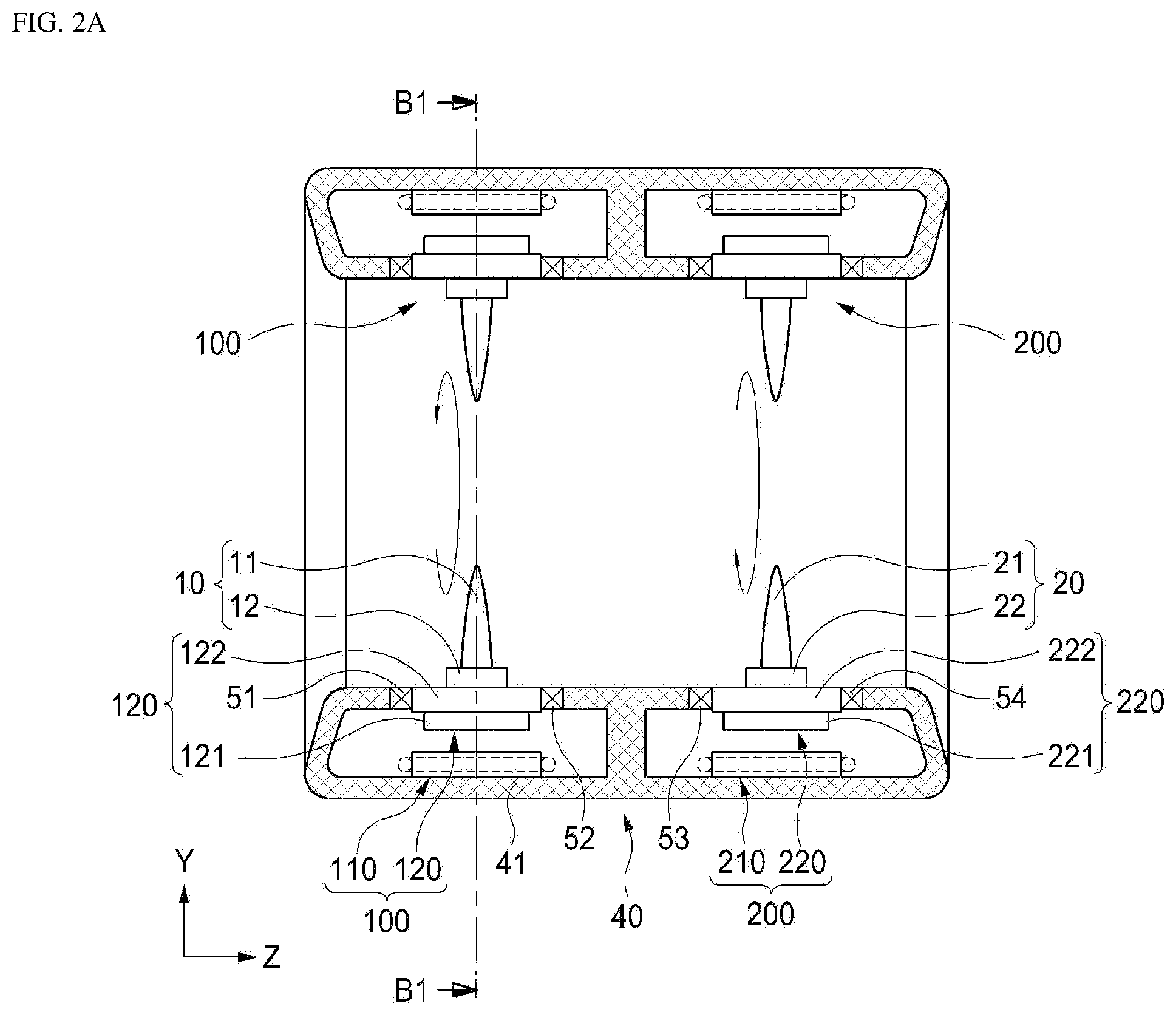 Patent US12097940 Figure 2 – High efficiency rotating equipment having contra-rotating propeller