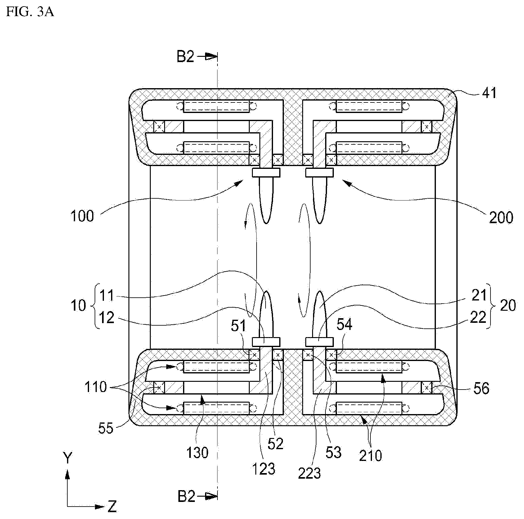 Patent US12097940 Figure 4 – High efficiency rotating equipment having contra-rotating propeller