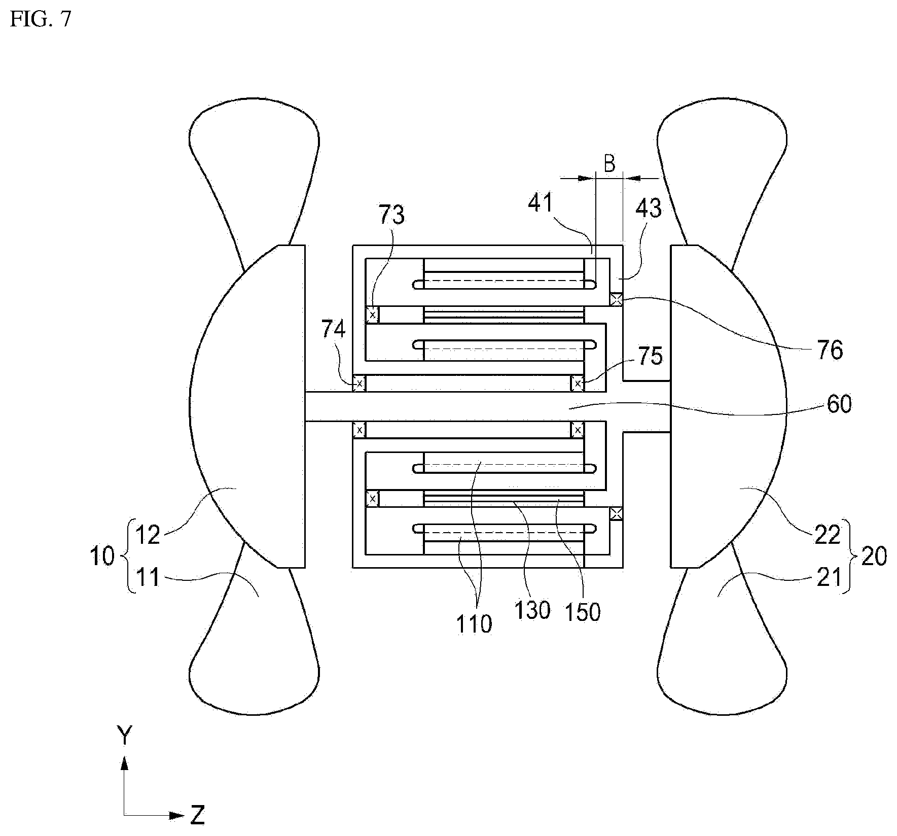 Patent US12097940 Figure 11 – High efficiency rotating equipment having contra-rotating propeller