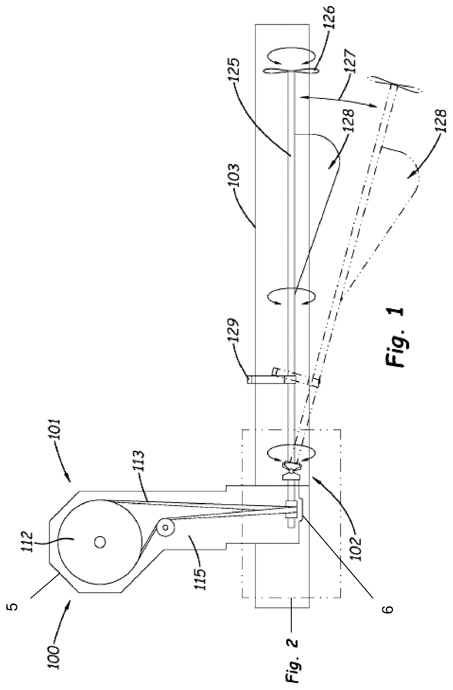 Patent US12097941 Figure 1 – Portable pedal system for kayaks and other watercraft