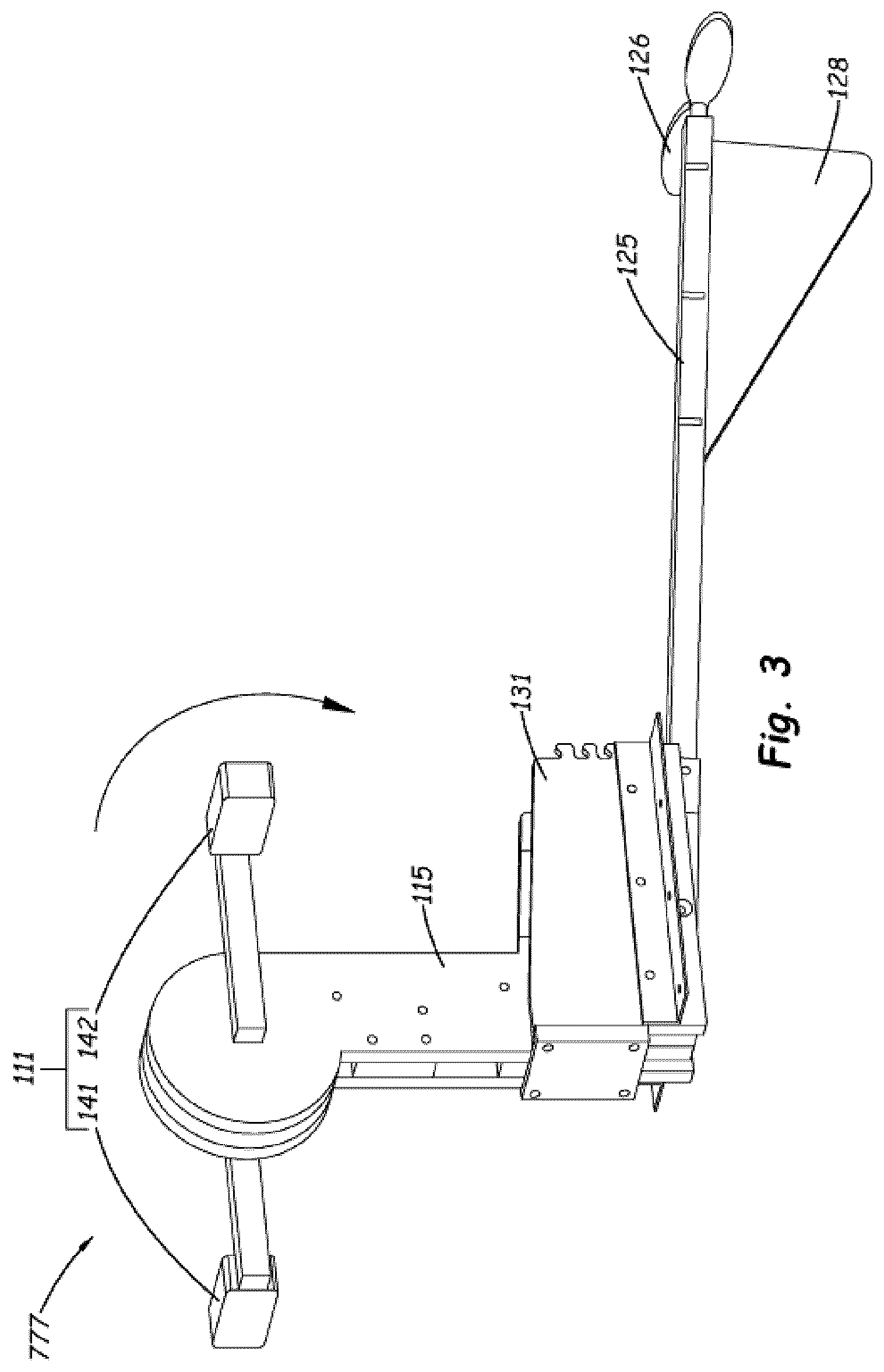 Patent US12097941 Figure 3 – Portable pedal system for kayaks and other watercraft
