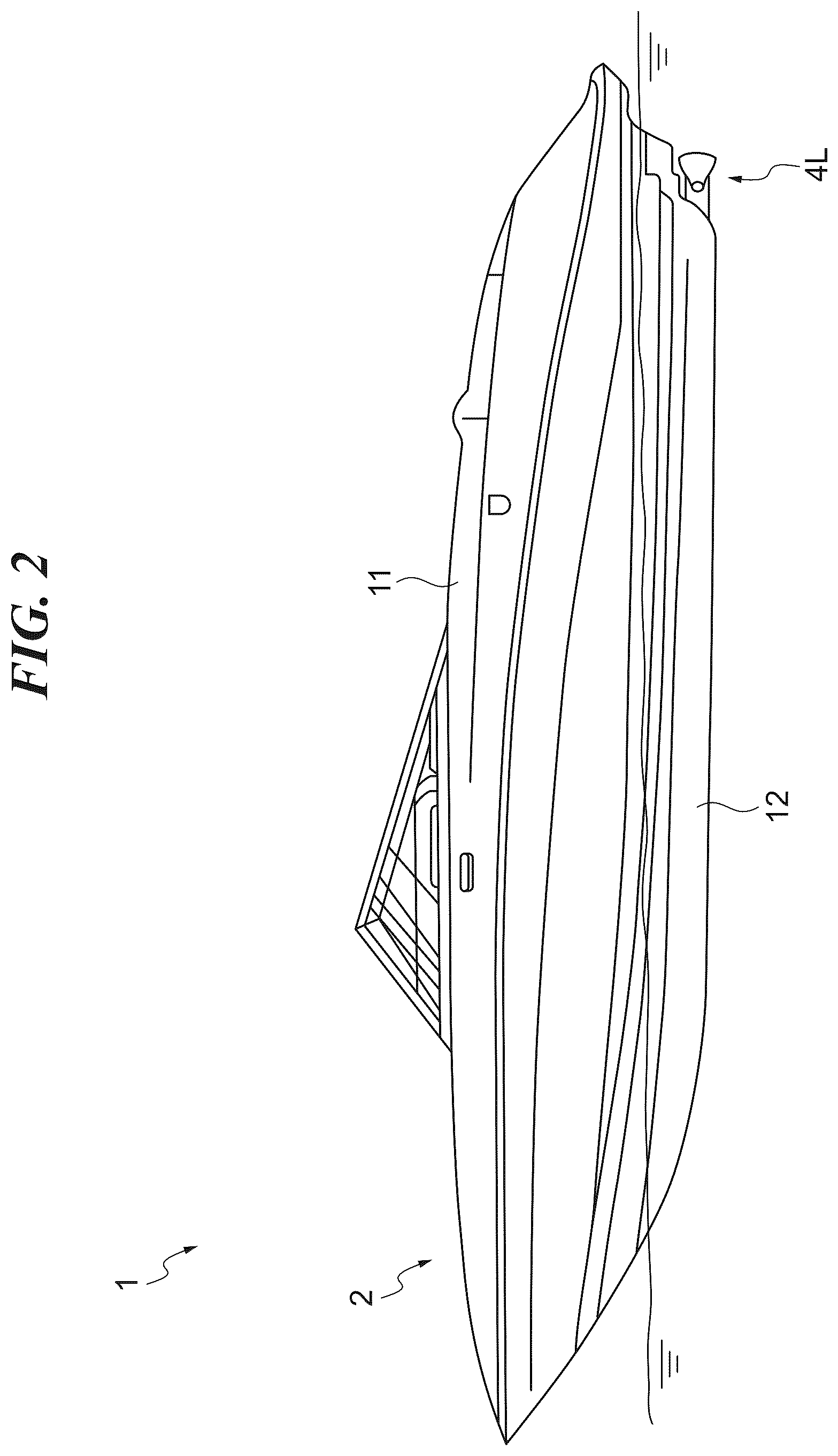 Patent US12097946 Figure 2 – Steering apparatus for marine vessel, and marine vessel
