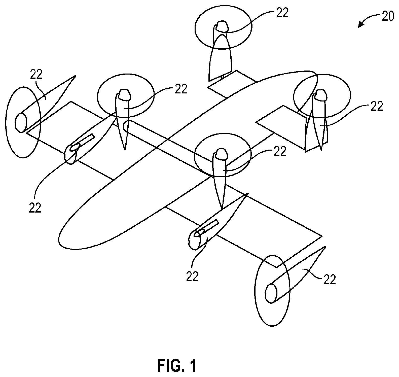 Patent US12097947 Figure 1 – Propulsion unit with foldable propeller blades and method for folding the blades