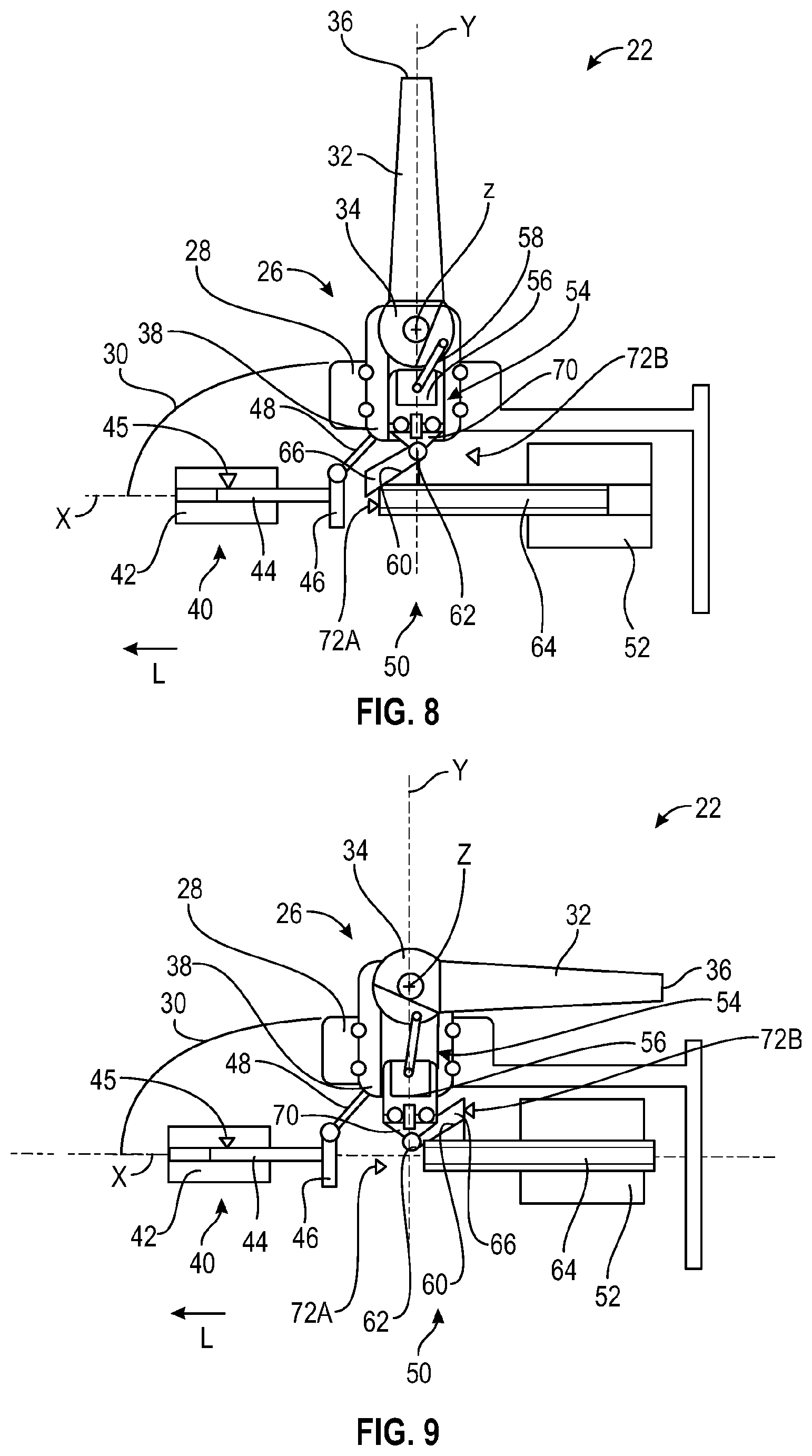 Patent US12097947 Figure 4 – Propulsion unit with foldable propeller blades and method for folding the blades