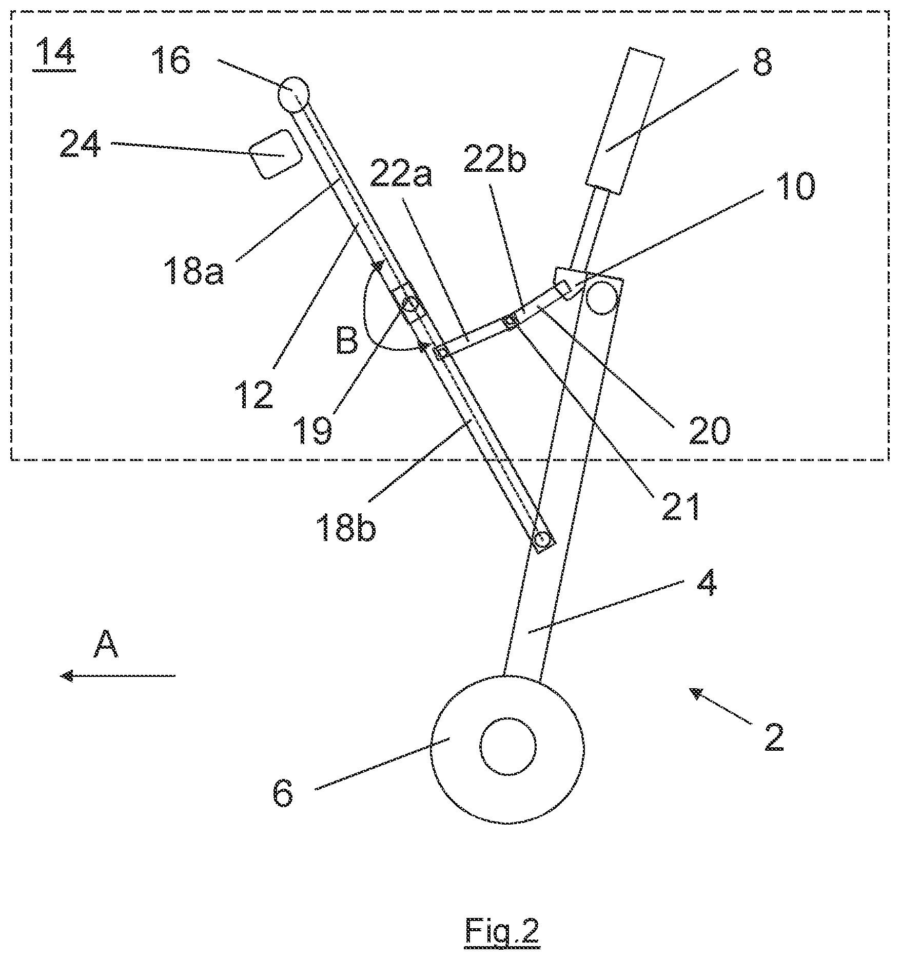 Patent US12097950 Figure 2 – Retractable aircraft landing gear