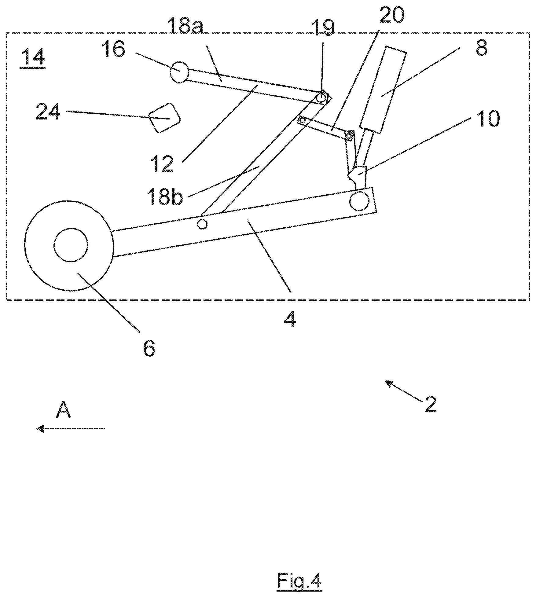 Patent US12097950 Figure 4 – Retractable aircraft landing gear