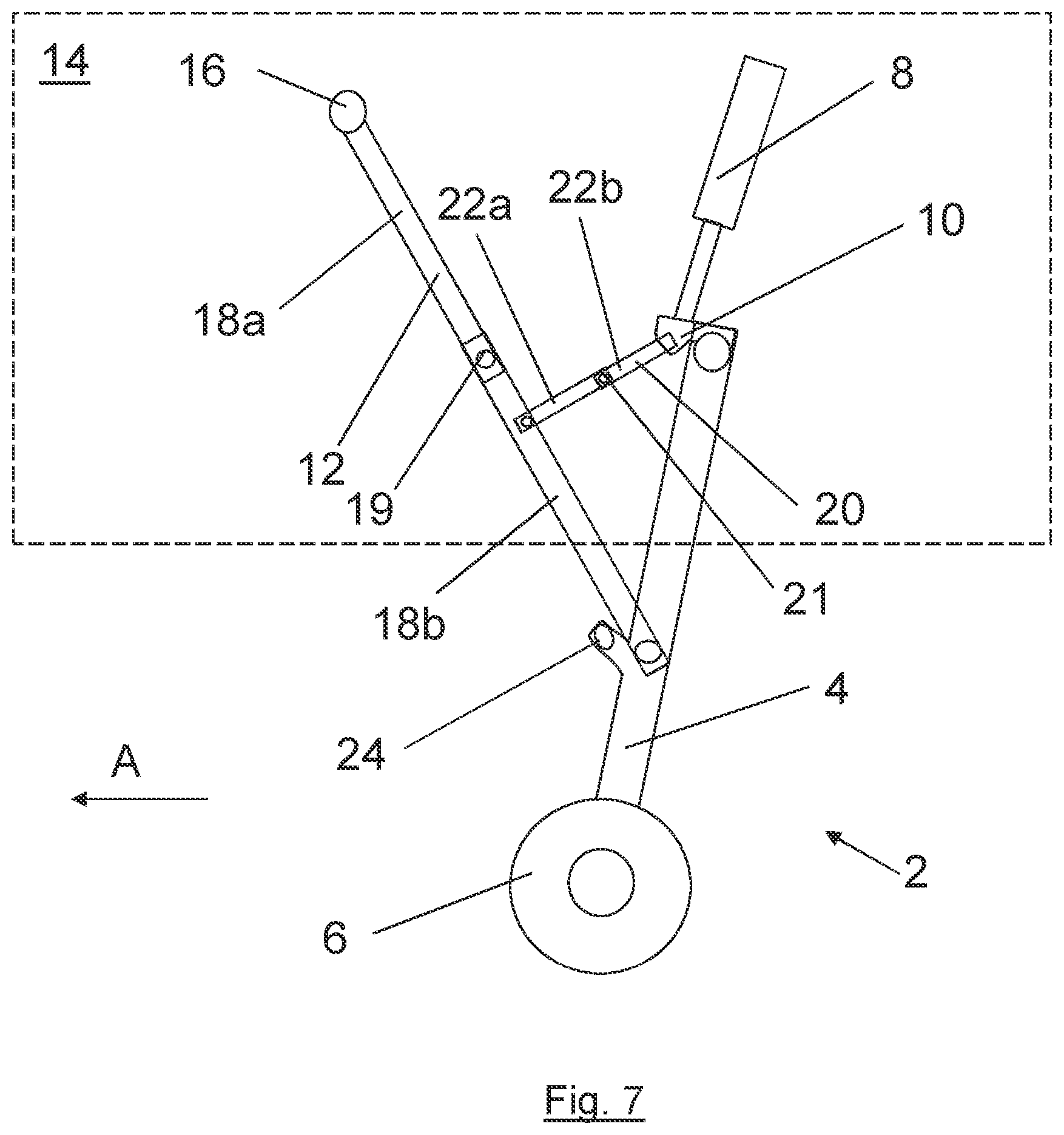 Patent US12097950 Figure 7 – Retractable aircraft landing gear