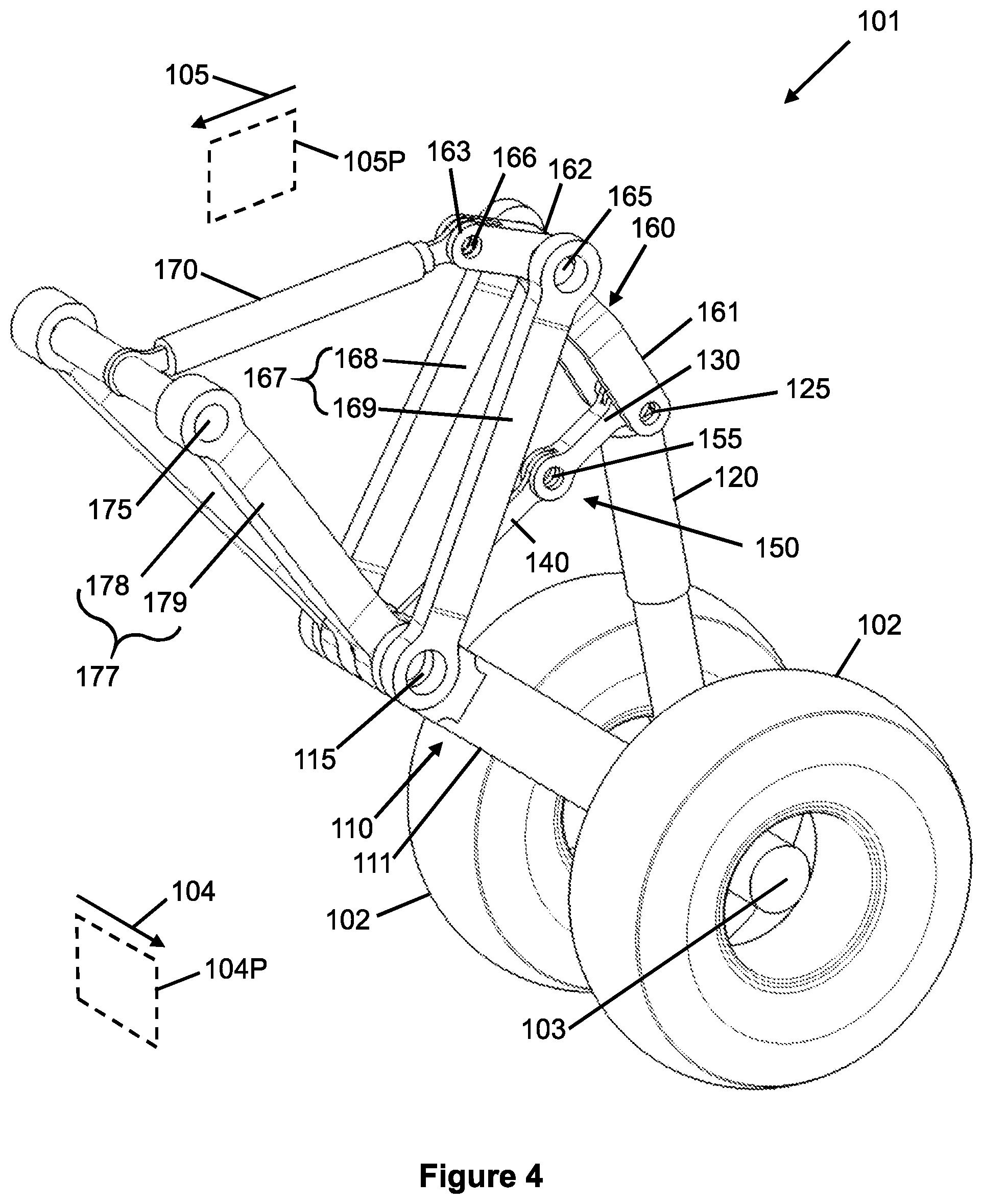 Patent US12097951 Figure 5 – Landing gear assembly