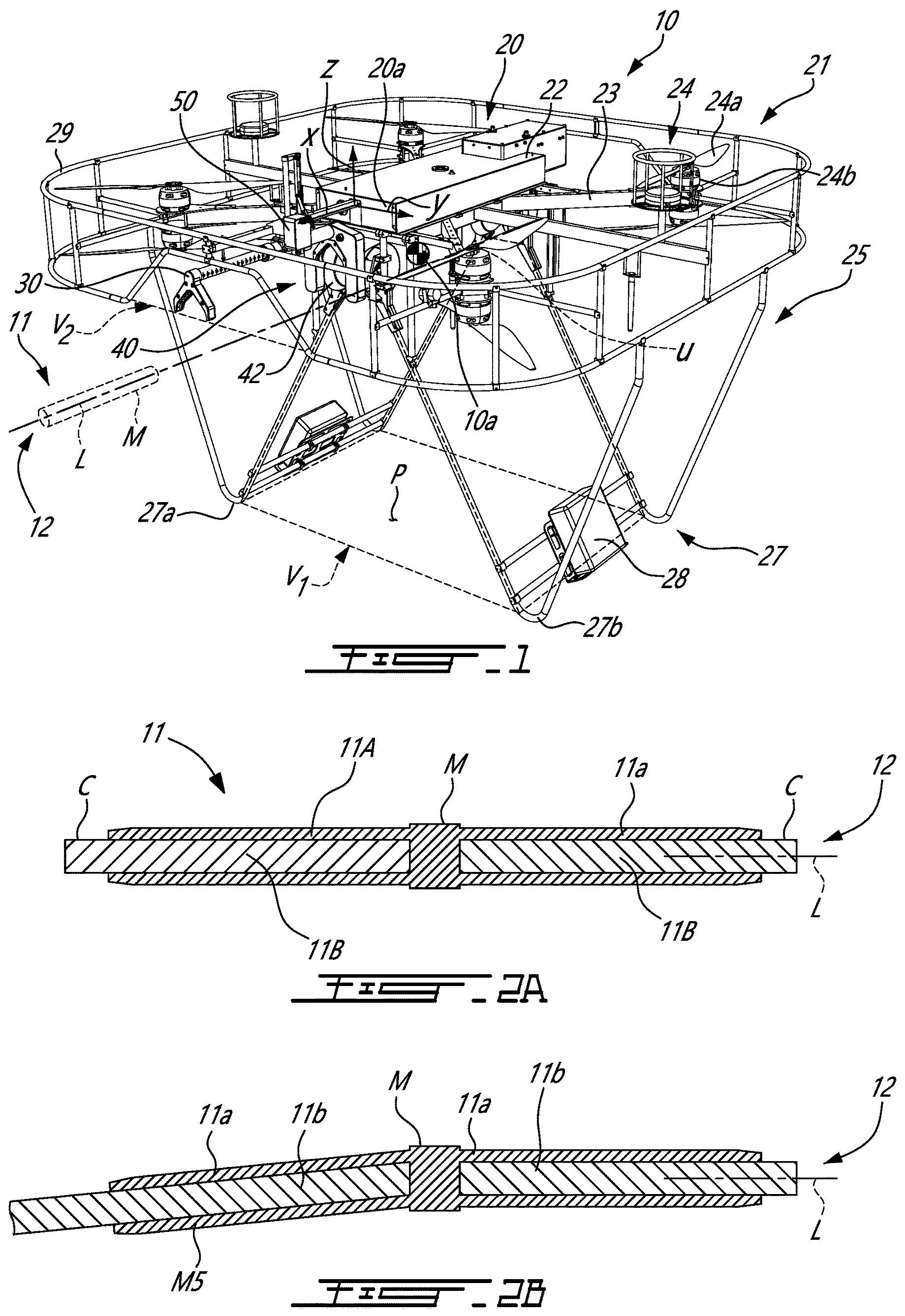 Patent US12097956 — Drone with tool positioning system — Figure 1