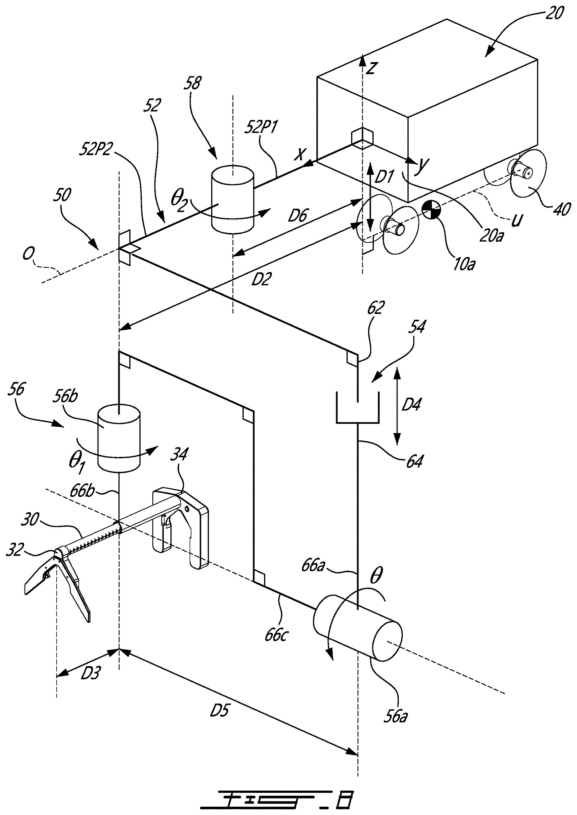 Patent US12097956 Figure 7 – Drone with tool positioning system
