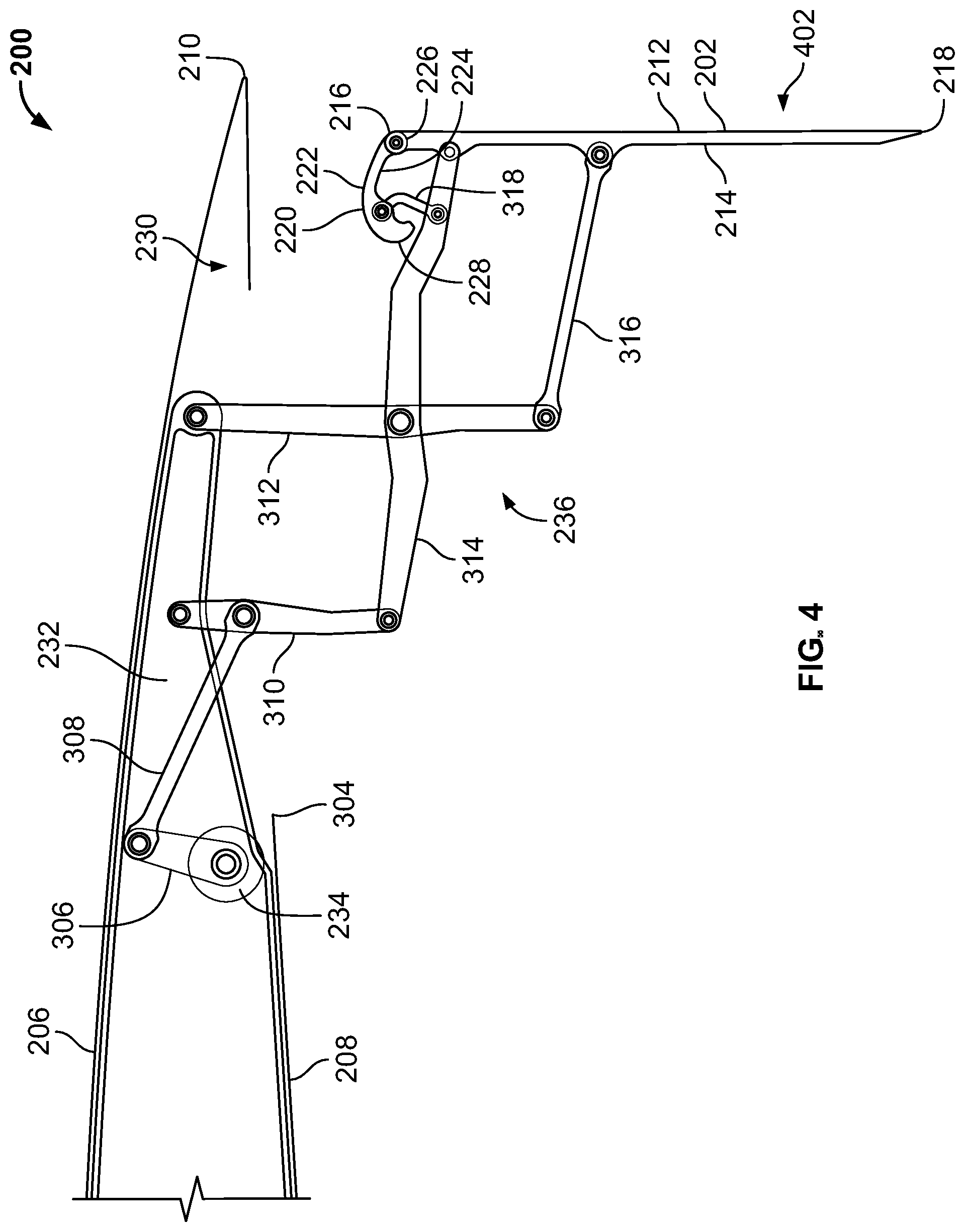 Patent US12097959 Figure 4 – Underwing-mounted trailing edge flaps for wings of aircraft