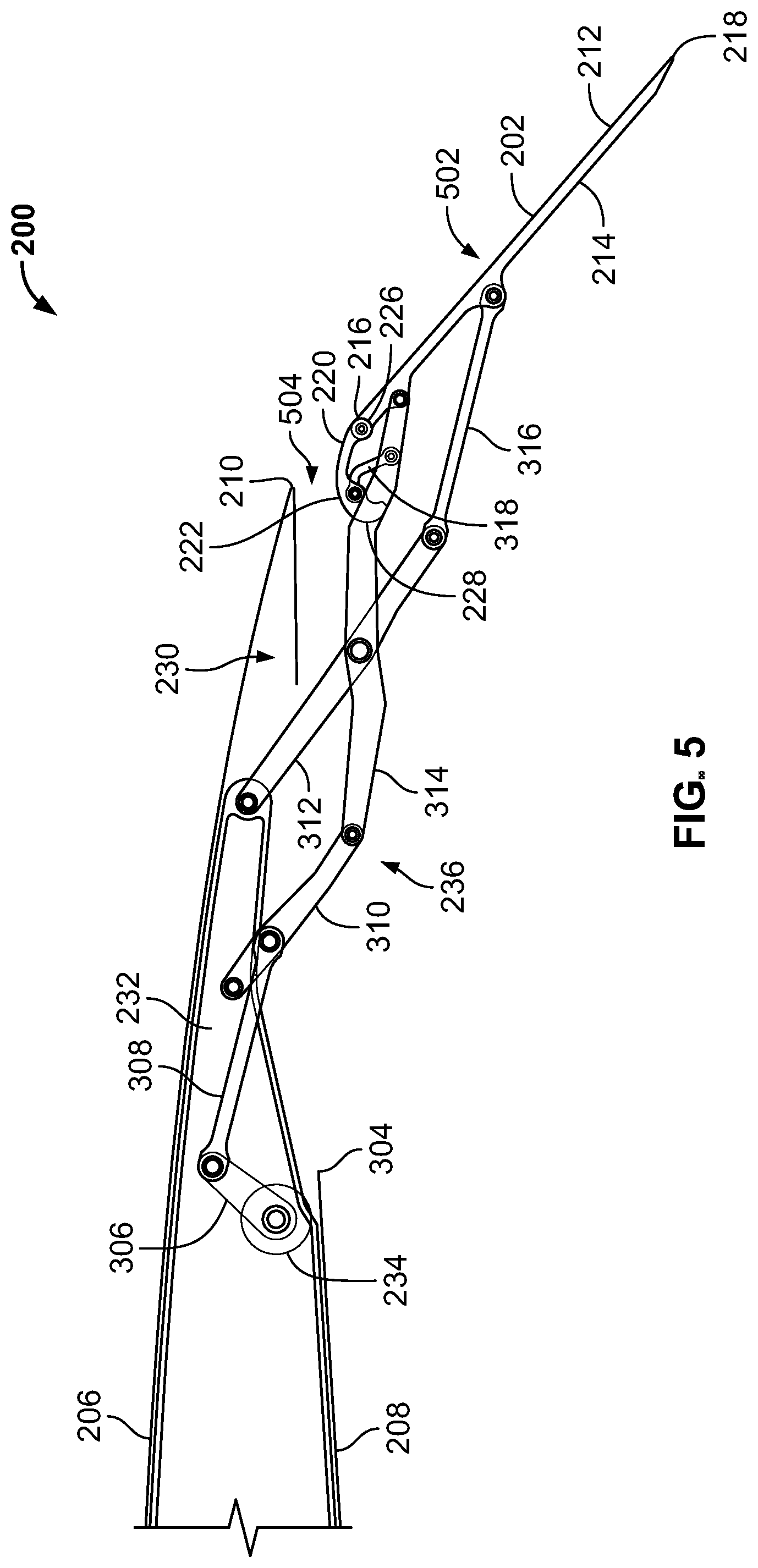 Patent US12097959 Figure 5 – Underwing-mounted trailing edge flaps for wings of aircraft