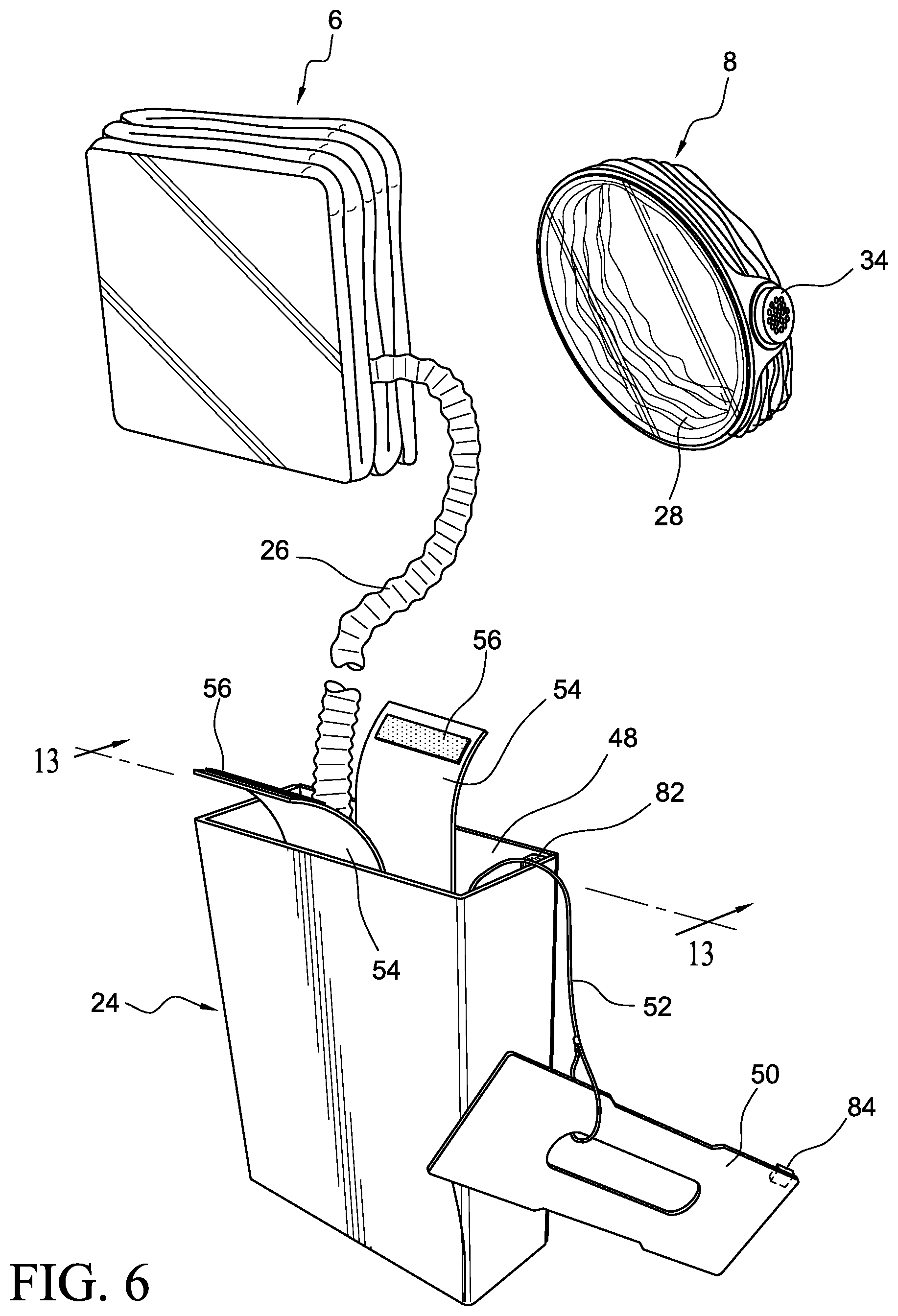 Patent US12097964 Figure 3 – Emergency vision system with fixed and hand-held enclosures