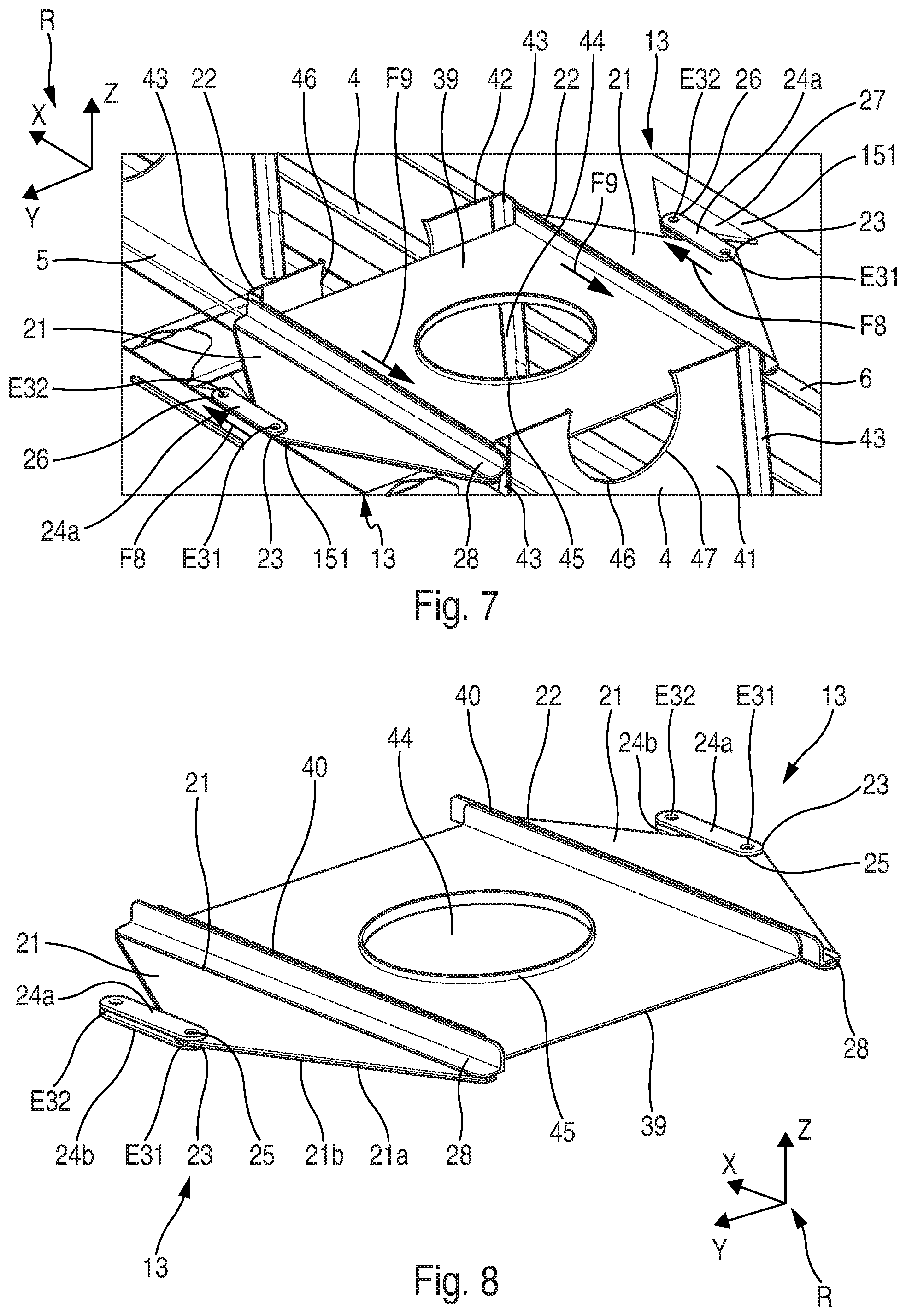 Patent US12097967 Figure 4 – Fastening system for an aircraft configured to fasten at least one tank intended to contain liquid hydrogen