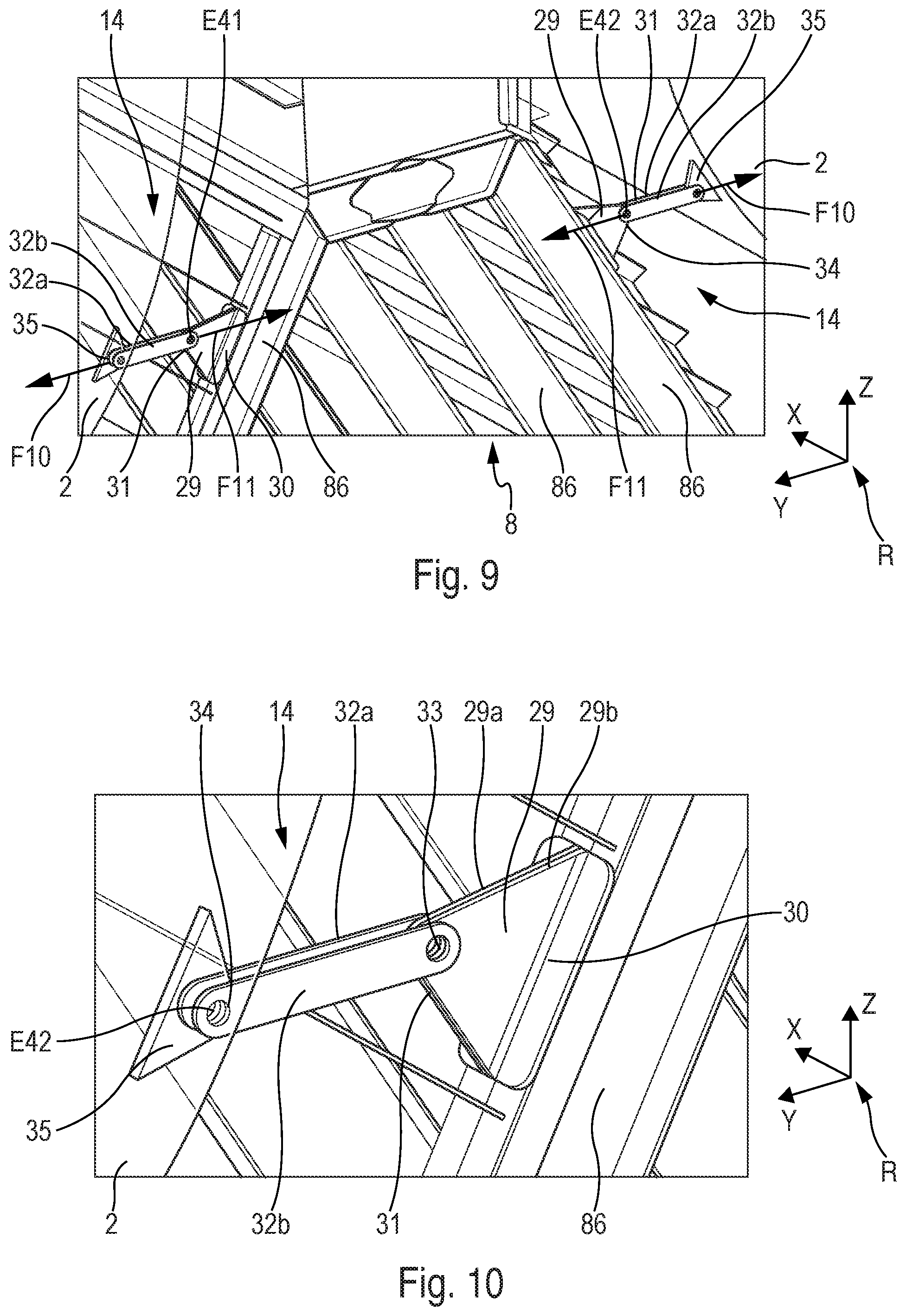 Patent US12097967 Figure 5 – Fastening system for an aircraft configured to fasten at least one tank intended to contain liquid hydrogen