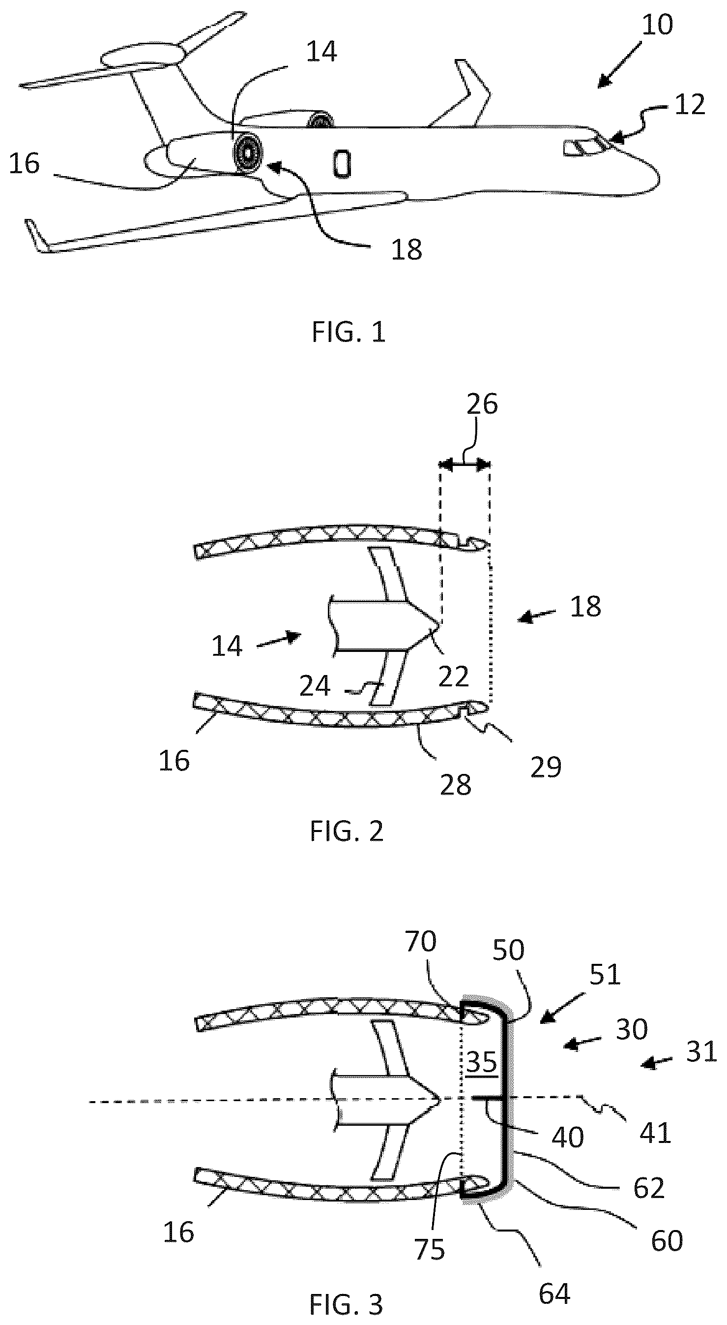 Patent US12097972 Figure 1 – Collapsible cover for engine inlet and method for covering engine inlet