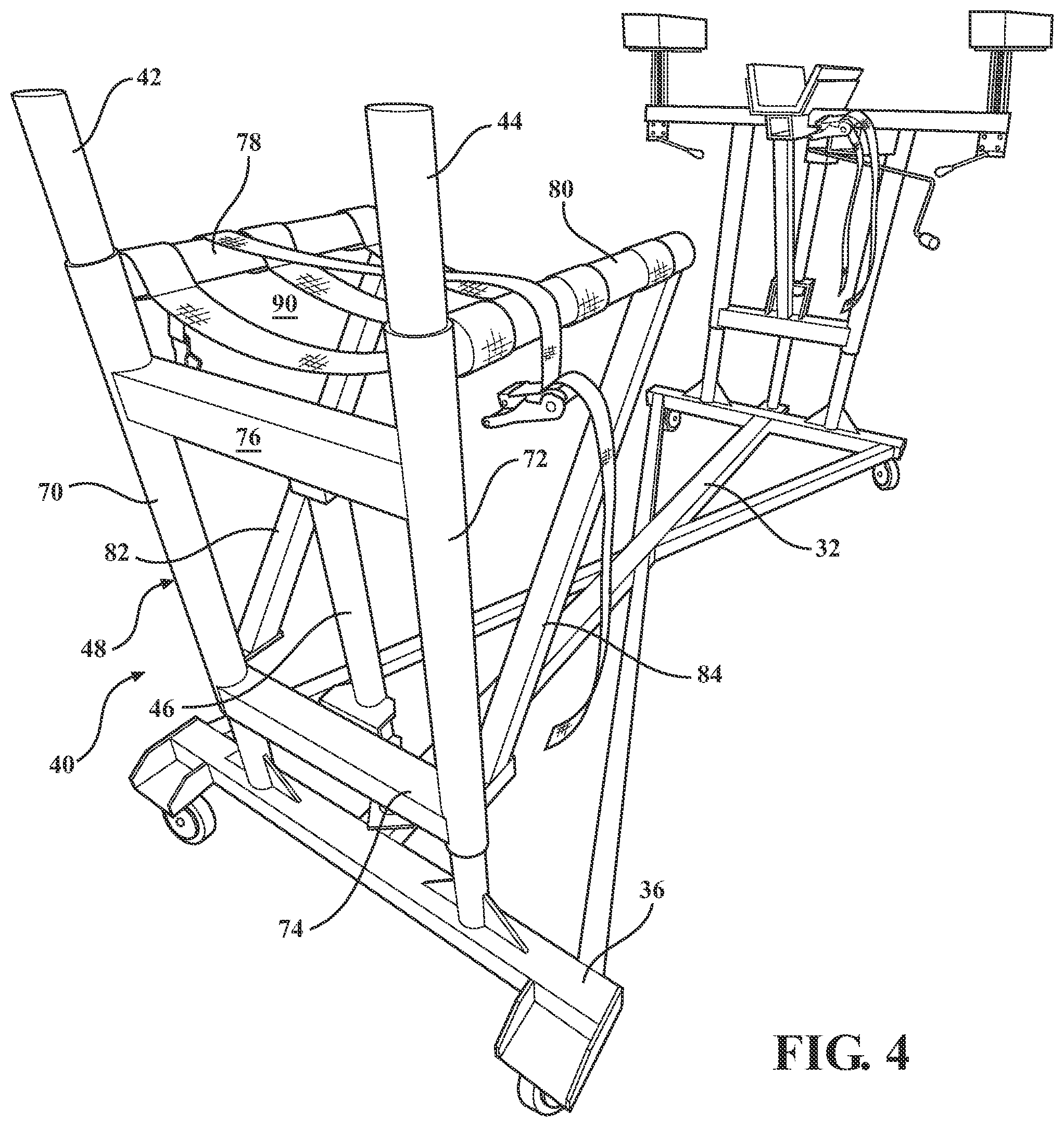 Patent US12097975 Figure 4 – Tail boom support stand assembly