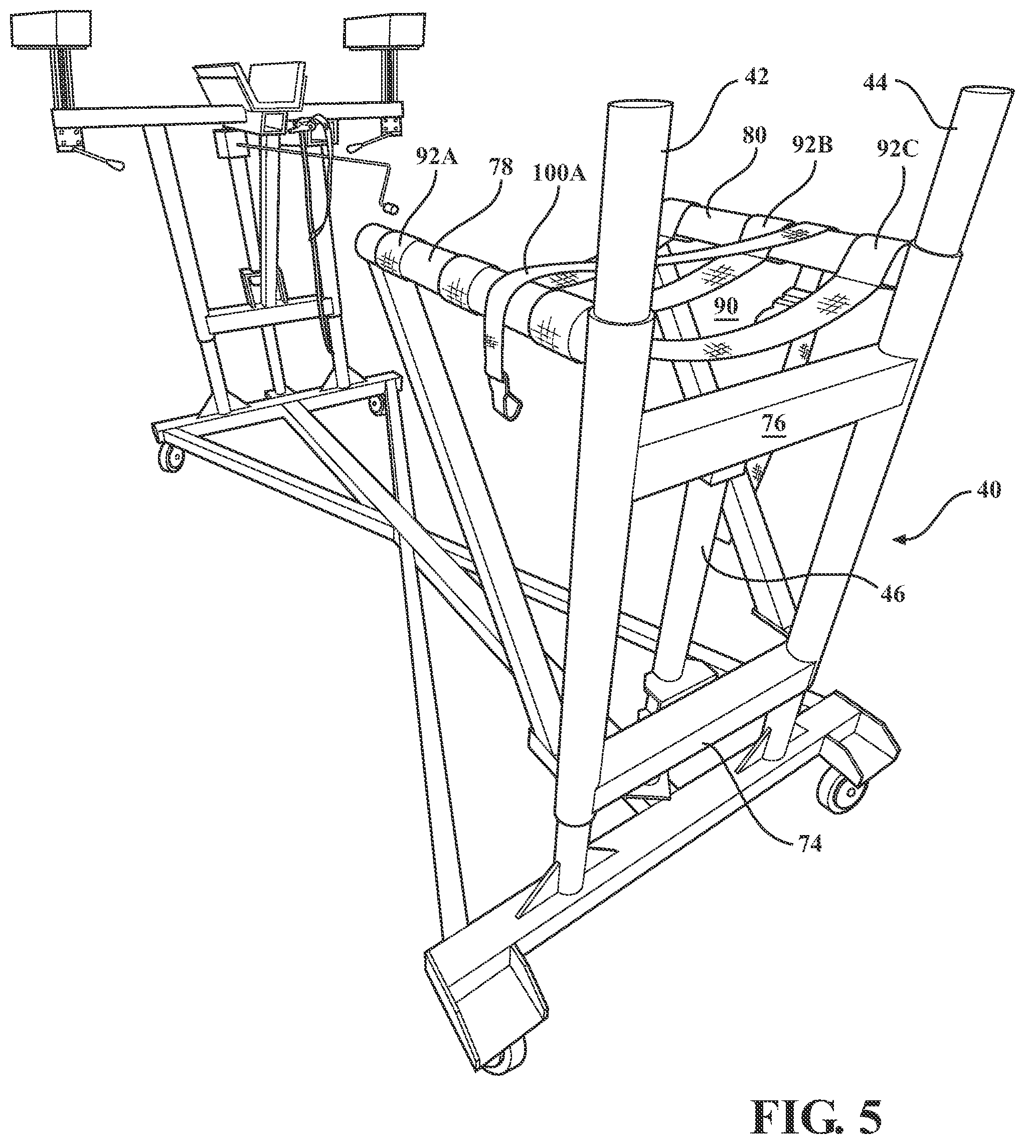 Patent US12097975 Figure 5 – Tail boom support stand assembly