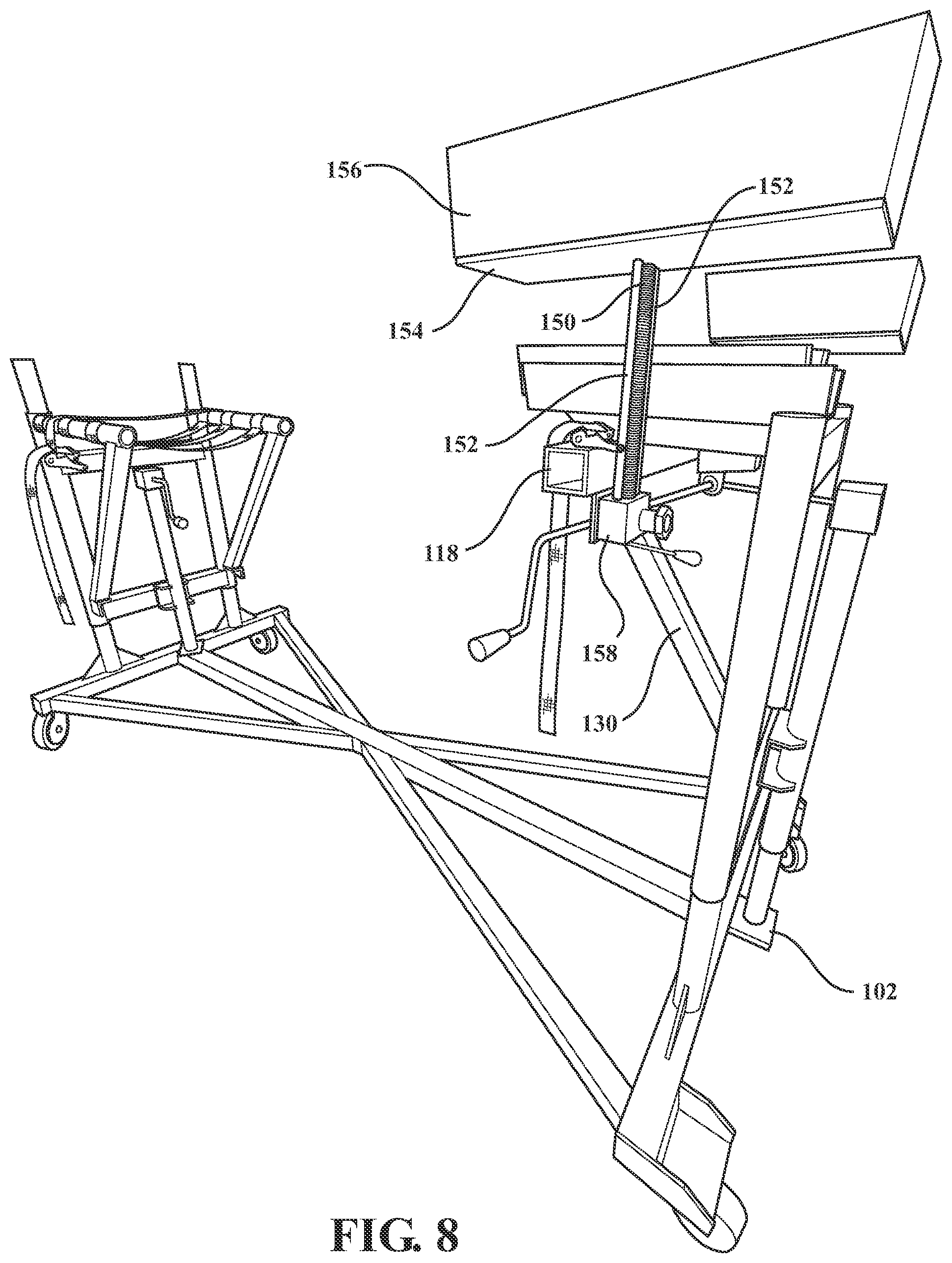 Patent US12097975 Figure 8 – Tail boom support stand assembly