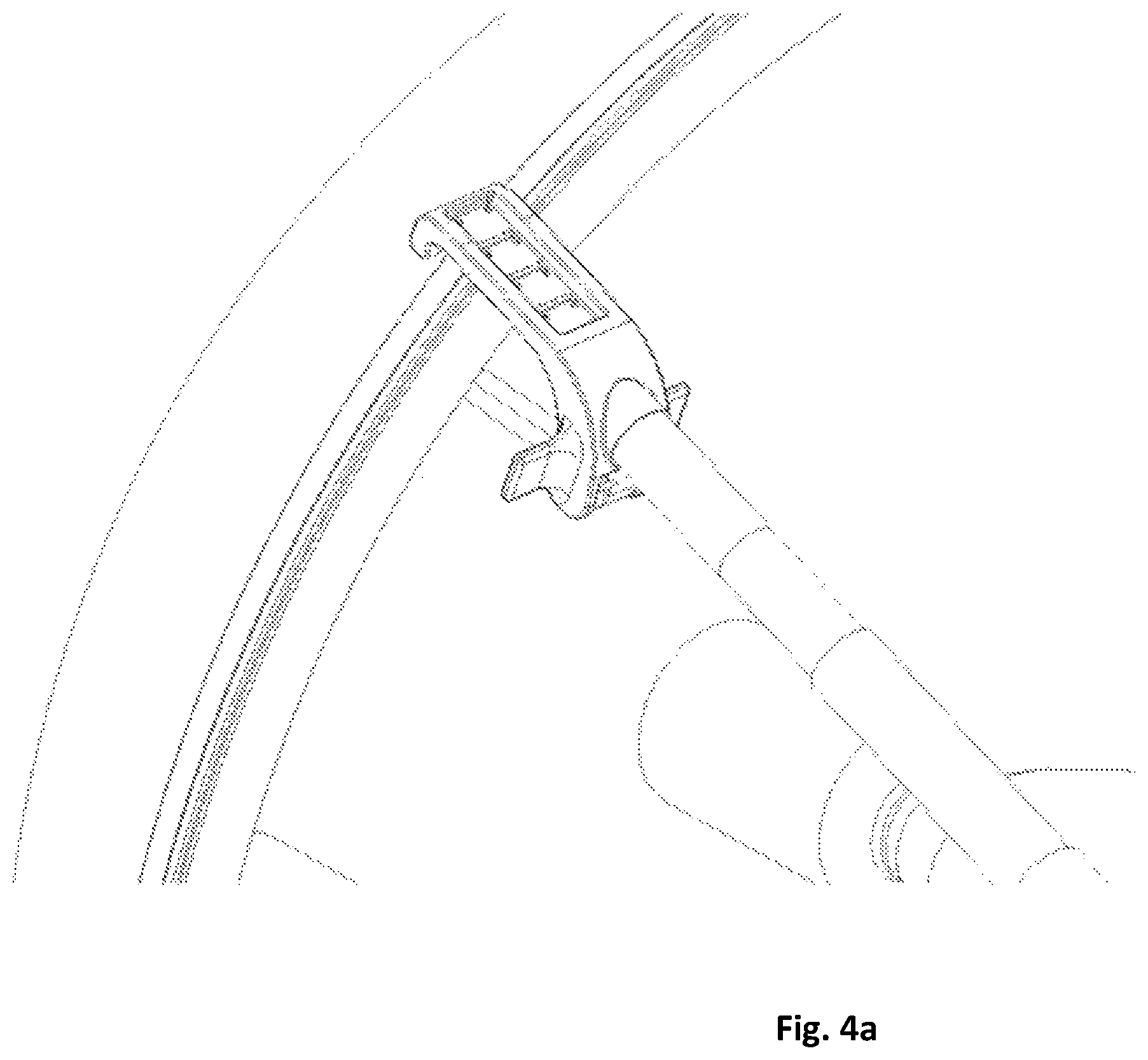 Patent US12097978 Figure 8 – Docking structure for satellite docking including a parallel manipulator with a telescopic capturing pincher and a plurality of motorized clamps
