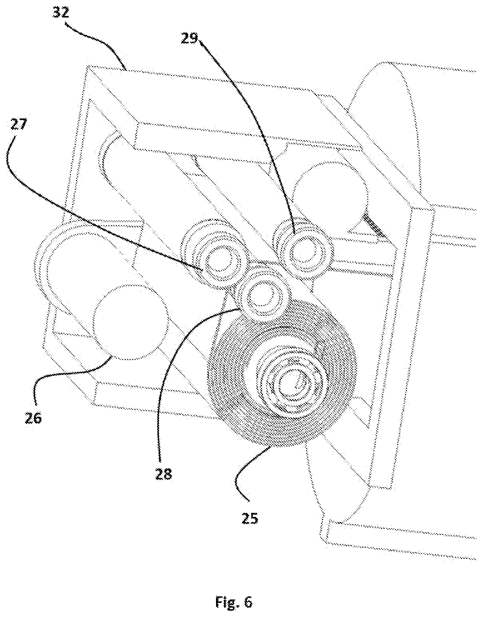 Patent US12097978 Figure 17 – Docking structure for satellite docking including a parallel manipulator with a telescopic capturing pincher and a plurality of motorized clamps