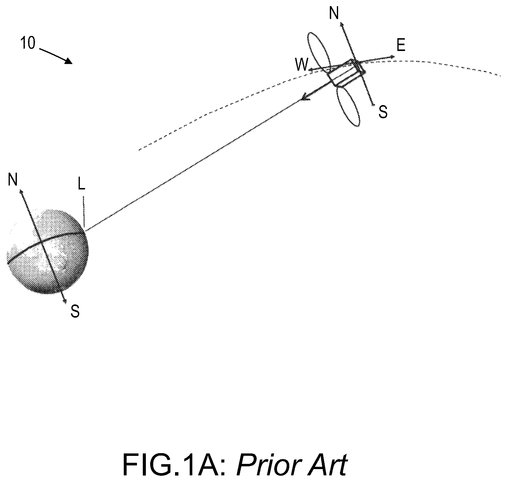 Patent US12097979 Figure 1 – Satellite for rendezvous and docking using electric propulsion thrusters