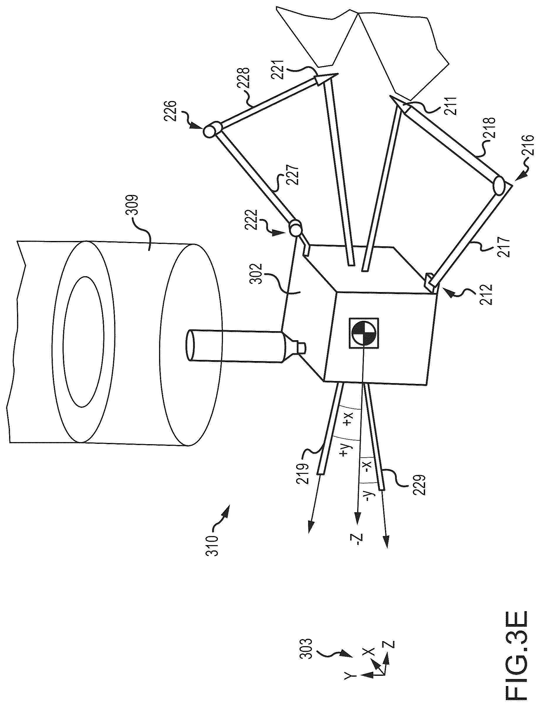 Patent US12097979 Figure 8 – Satellite for rendezvous and docking using electric propulsion thrusters